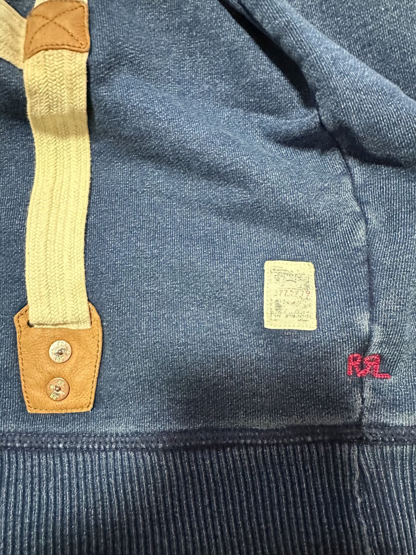 RRL Ralph Lauren RRL Indigo Dyed Distressed Sweatshirt Size US L / EU 52-54 / 3 - 7 Thumbnail