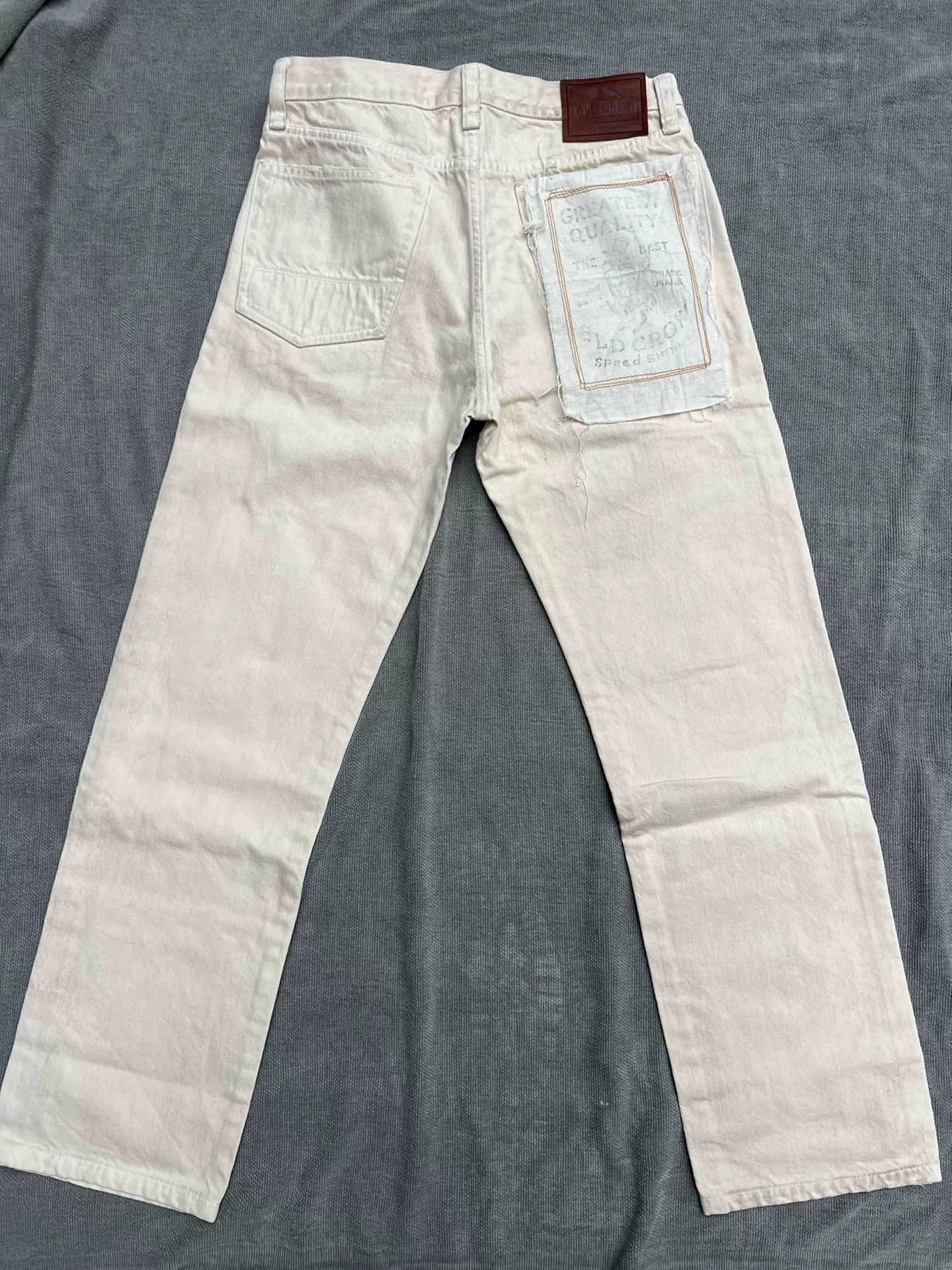 Japanese Brand Old Crow Glad Hand White Denim Pants Size US 26 / EU 42 - 9 Thumbnail