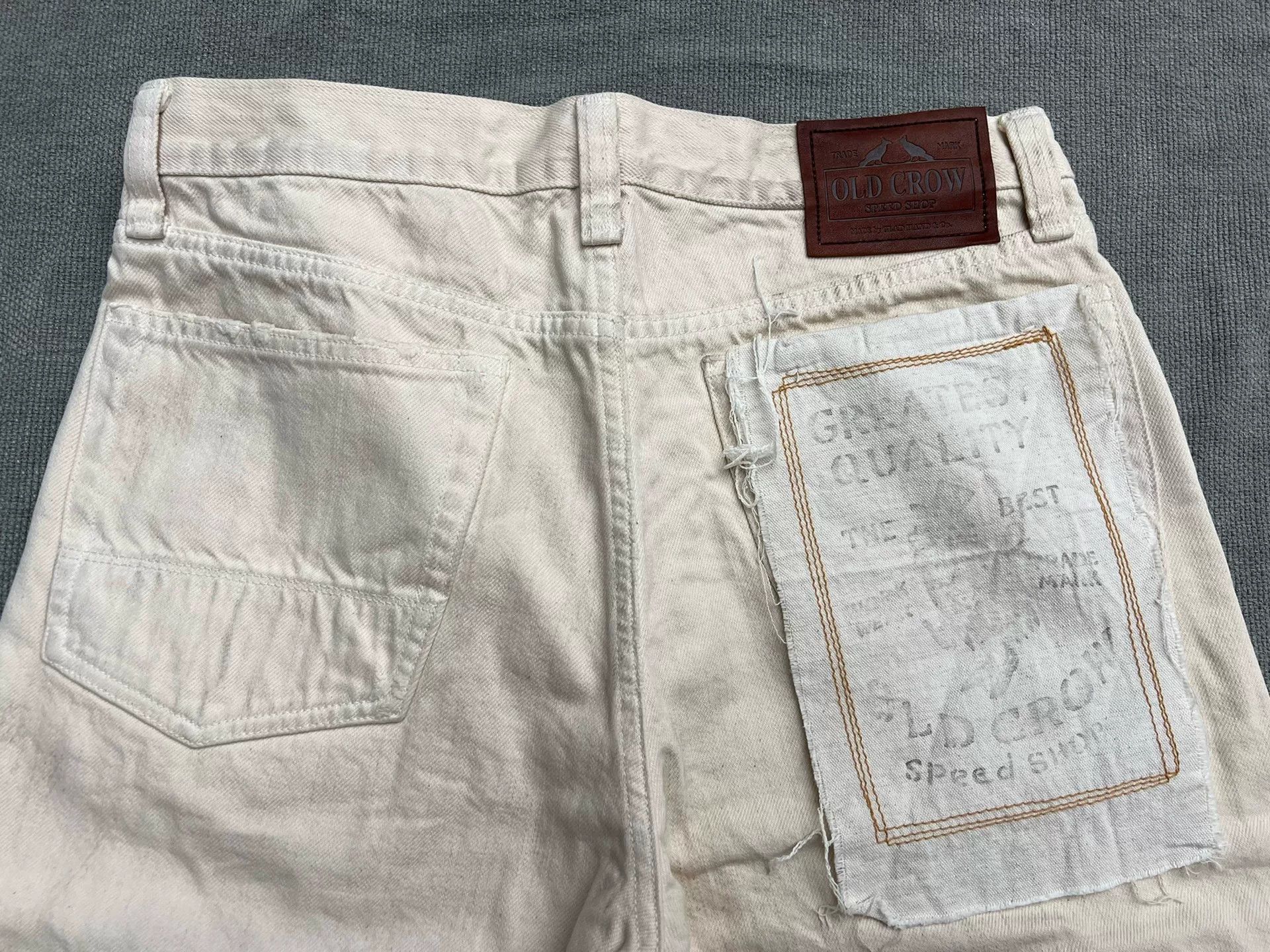 Japanese Brand Old Crow Glad Hand White Denim Pants Size US 26 / EU 42 - 7 Thumbnail