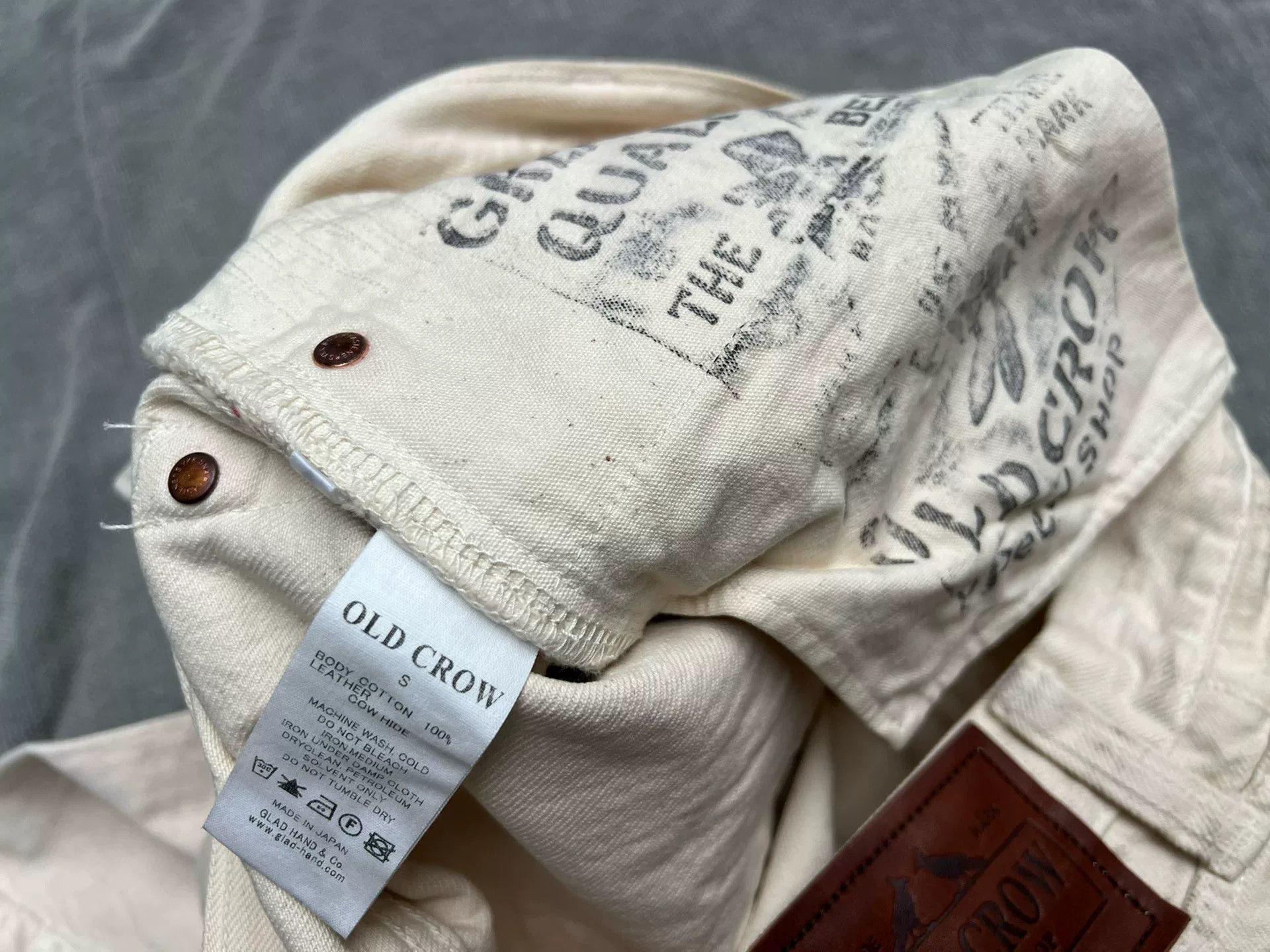 Japanese Brand Old Crow Glad Hand White Denim Pants Size US 26 / EU 42 - 5 Thumbnail