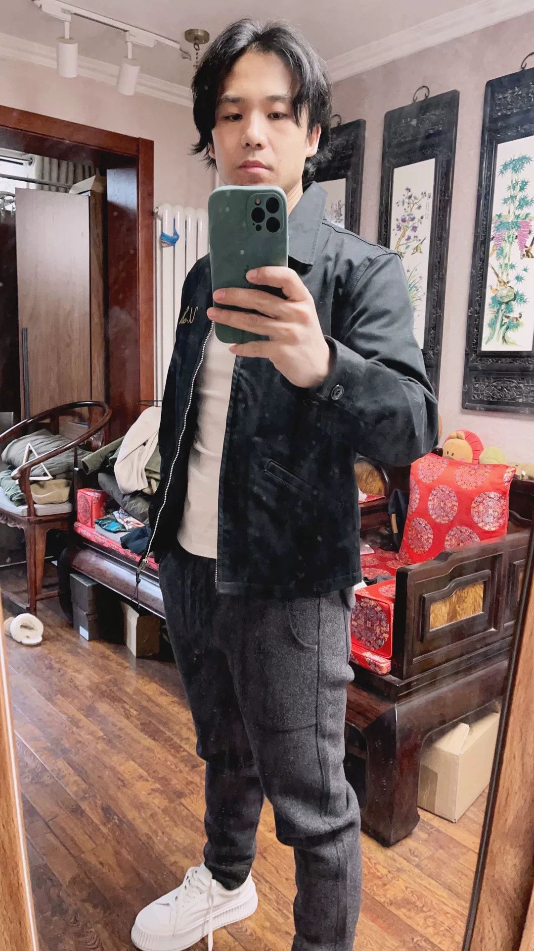Japanese Brand Black Jacket with Embroidered Details Size US M / EU 48-50 / 2 - 5 Thumbnail