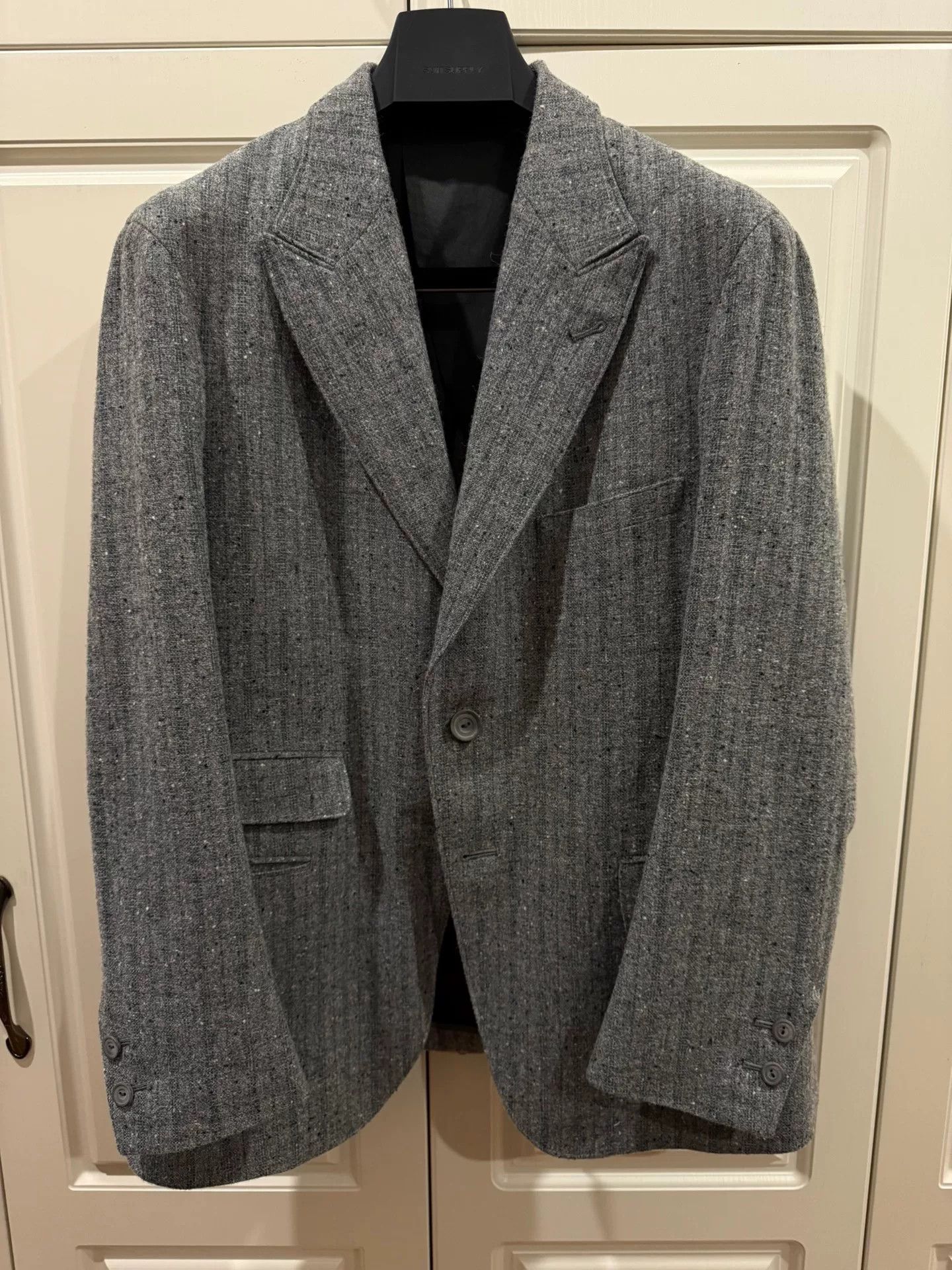 Japanese Brand 30s Cut Peak Lapel Donegal Tweed Jacket Size US M / EU 48-50 / 2 - 2 Thumbnail