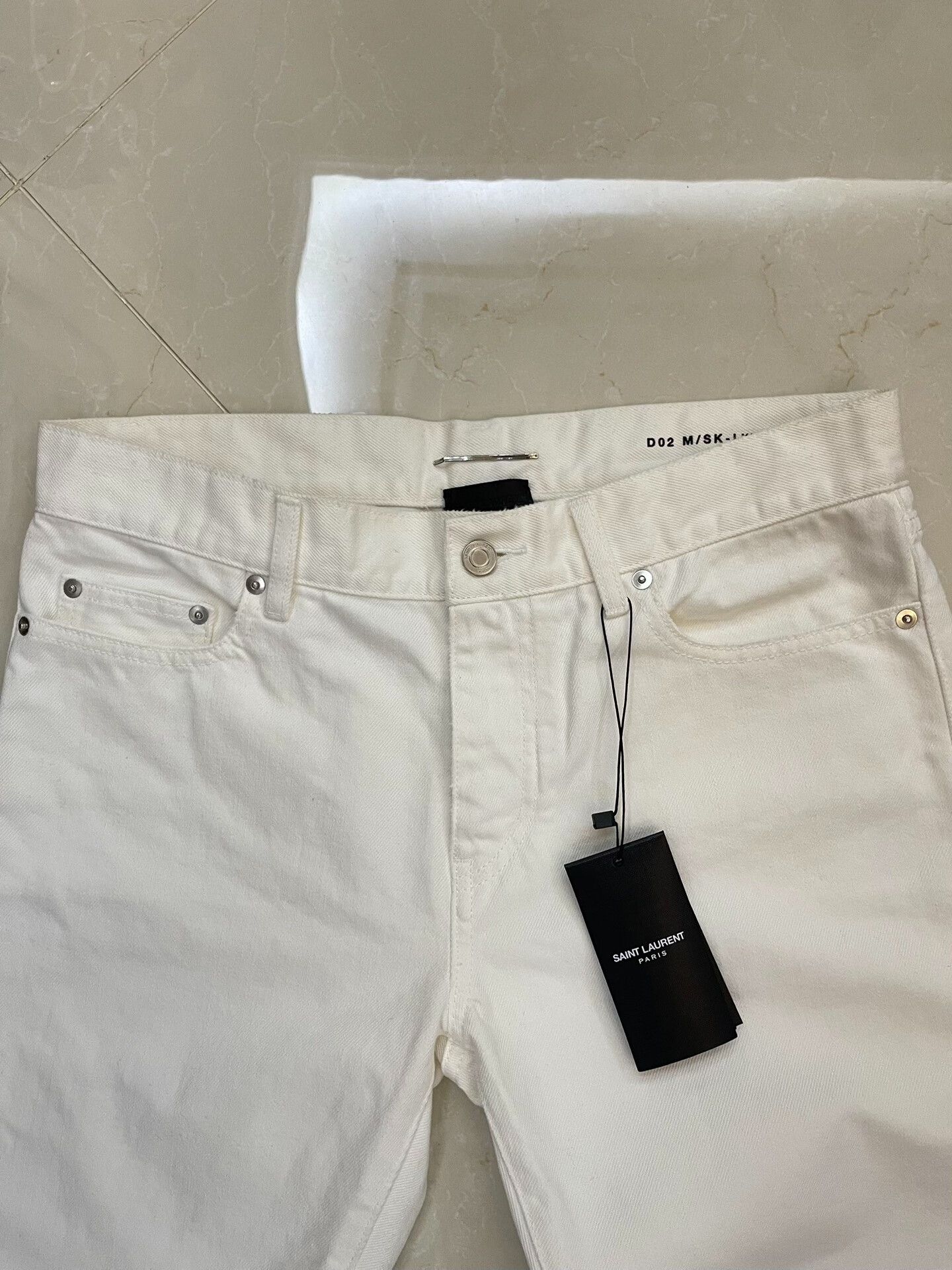 Saint Laurent Paris Saint Laurent Men's White New Jeans Size US 32 / EU 48 - 3 Thumbnail