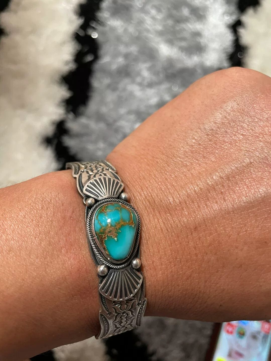 Japanese Brand Navajo Gary Reeves Turquoise Bracelet Size ONE SIZE - 6 Thumbnail