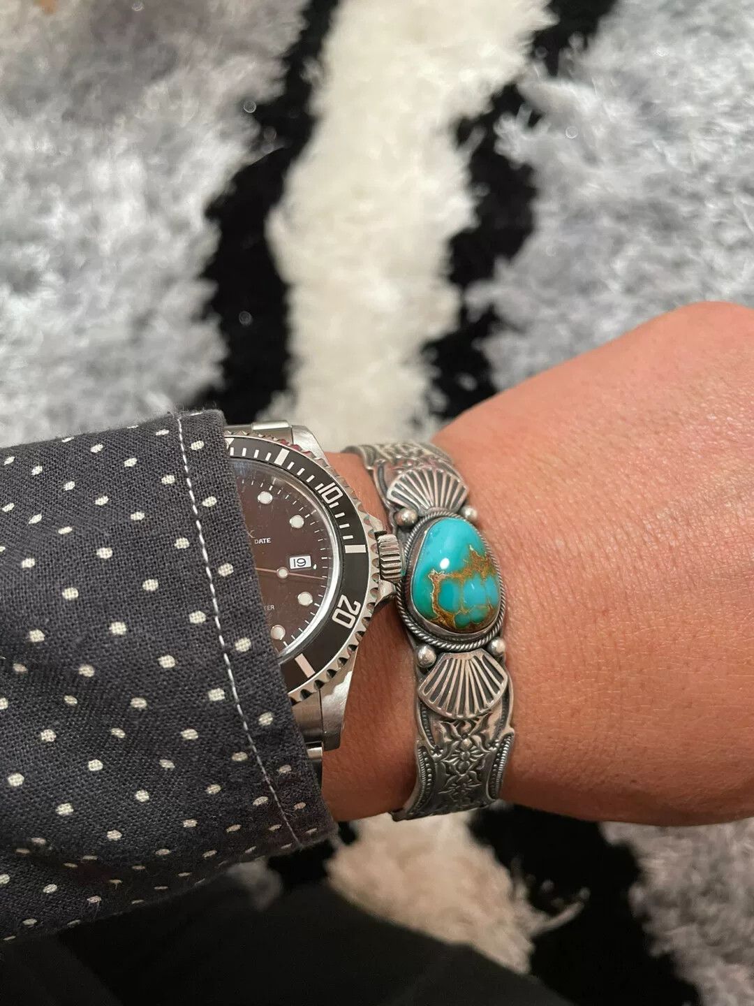 Japanese Brand Navajo Gary Reeves Turquoise Bracelet Size ONE SIZE - 9 Thumbnail