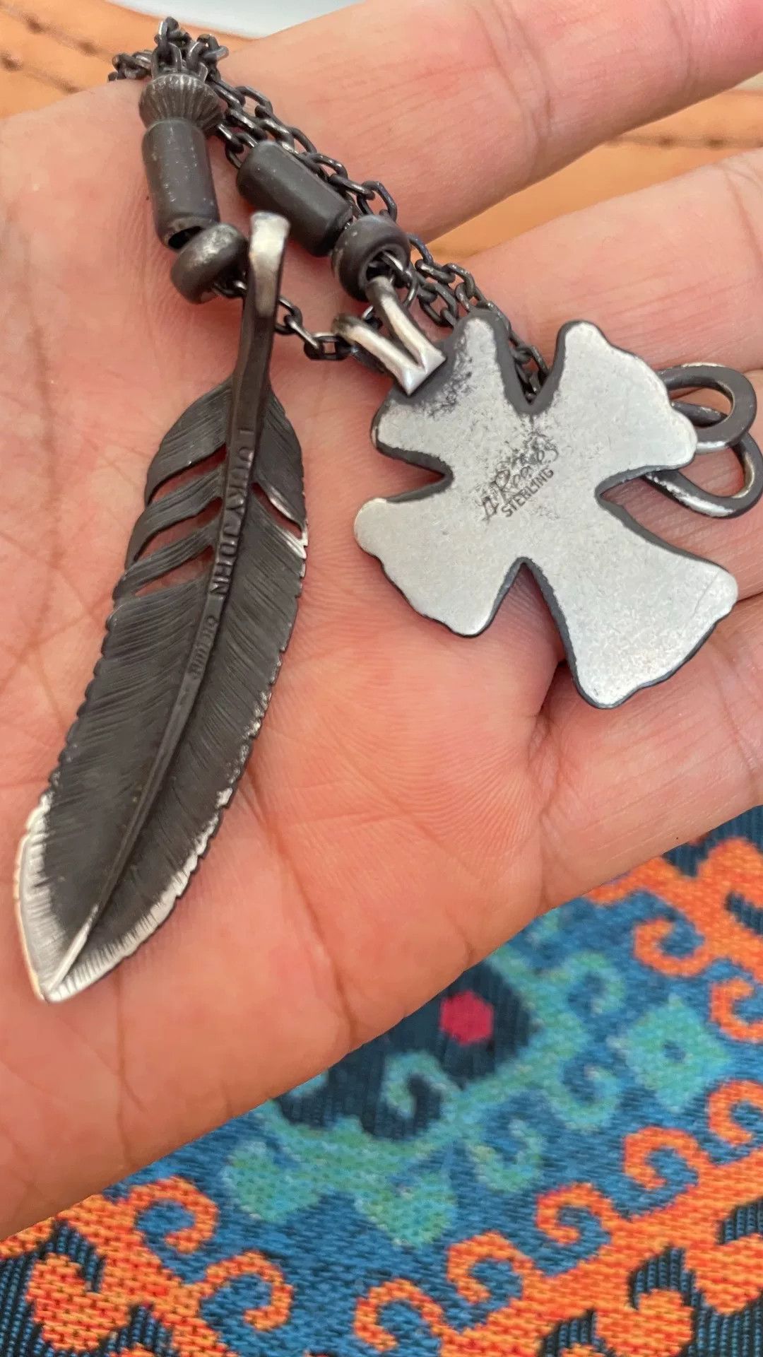 Japanese Brand Hozho Japanese Silver Feather Pendant Size ONE SIZE - 4 Thumbnail