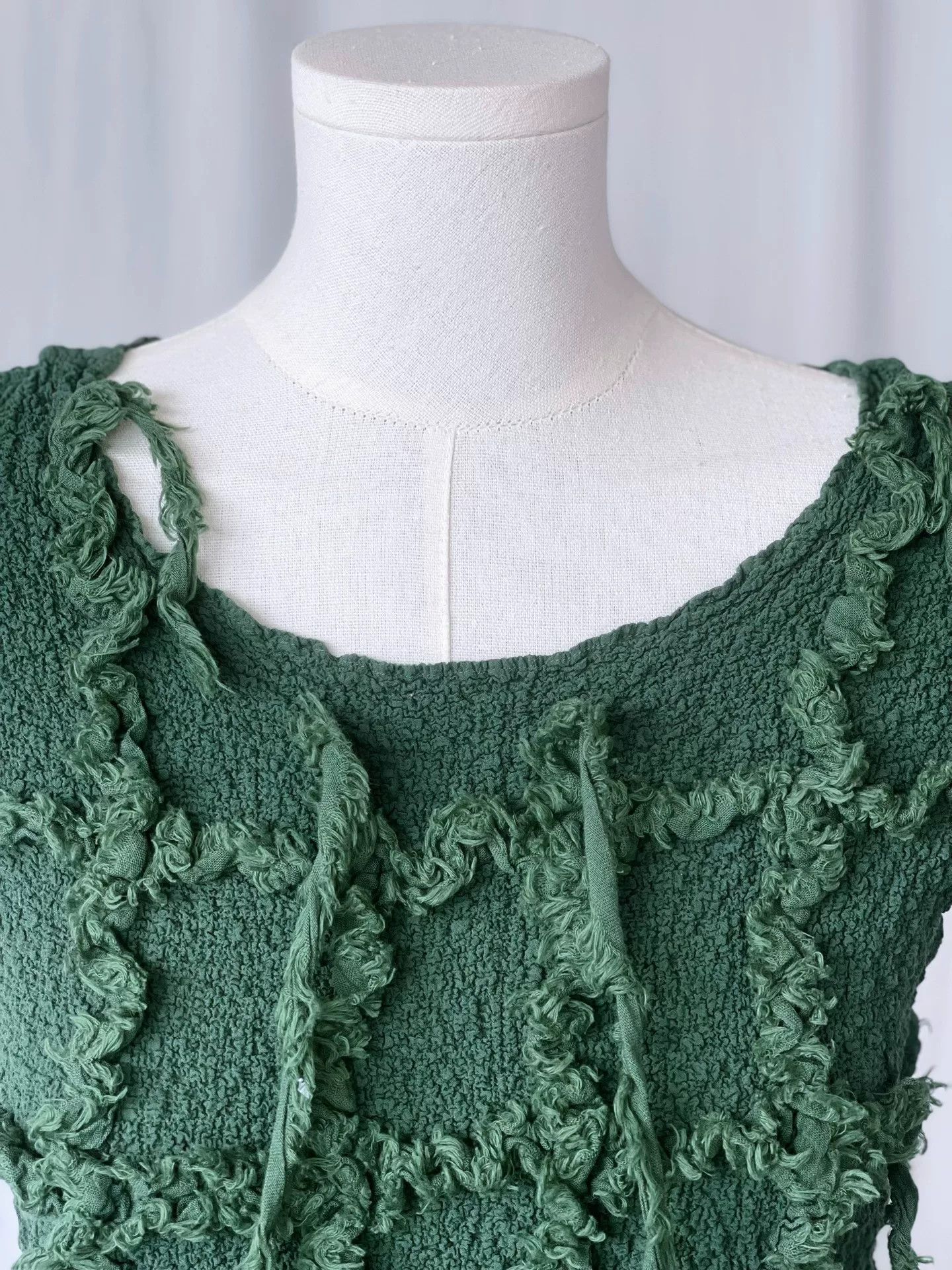 Issey Miyake Issey Miyake Me Green Fringe Top Size M / US 6-8 / IT 42-44 - 4 Thumbnail
