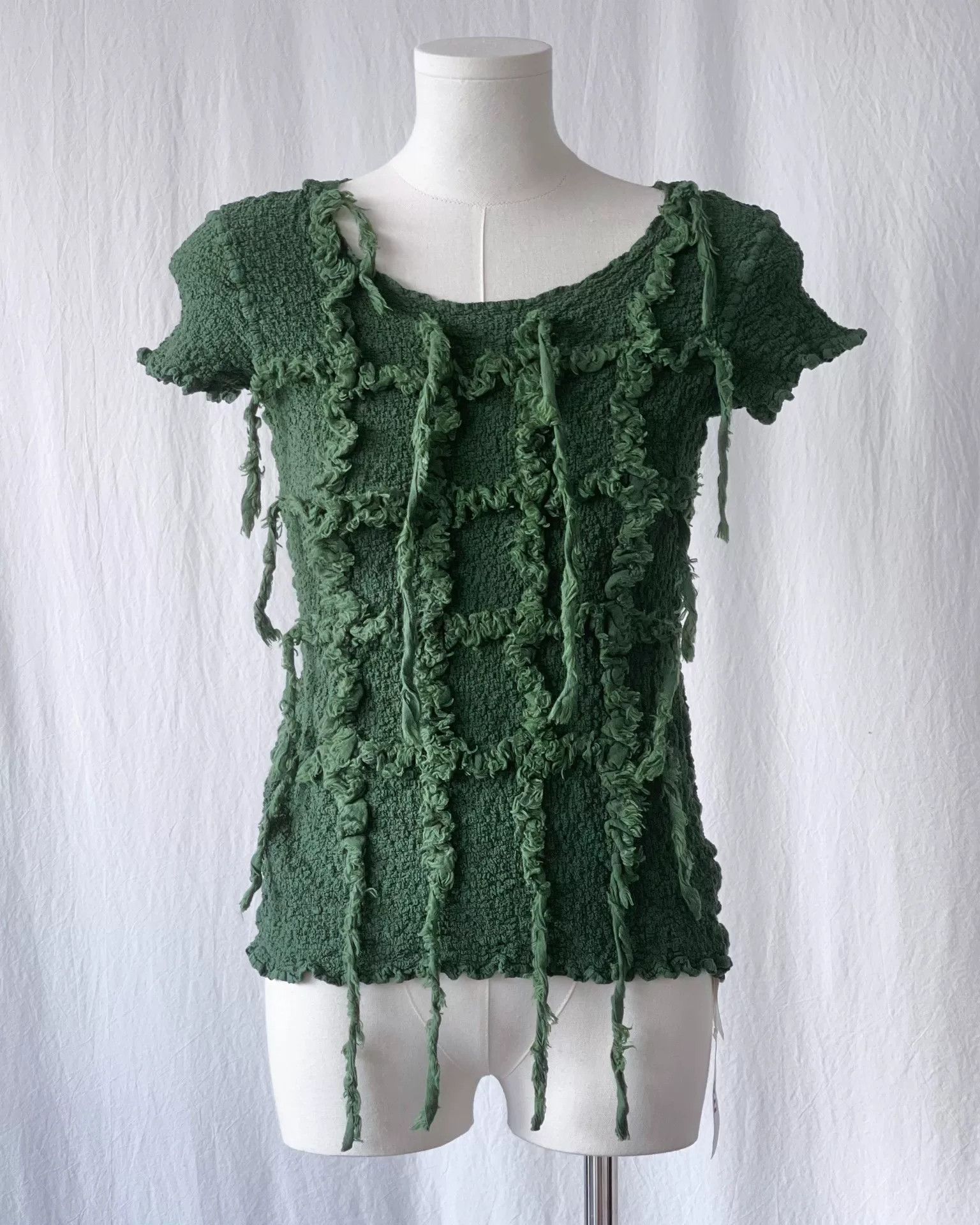 Issey Miyake Issey Miyake Me Green Fringe Top Size M / US 6-8 / IT 42-44 - 3 Thumbnail