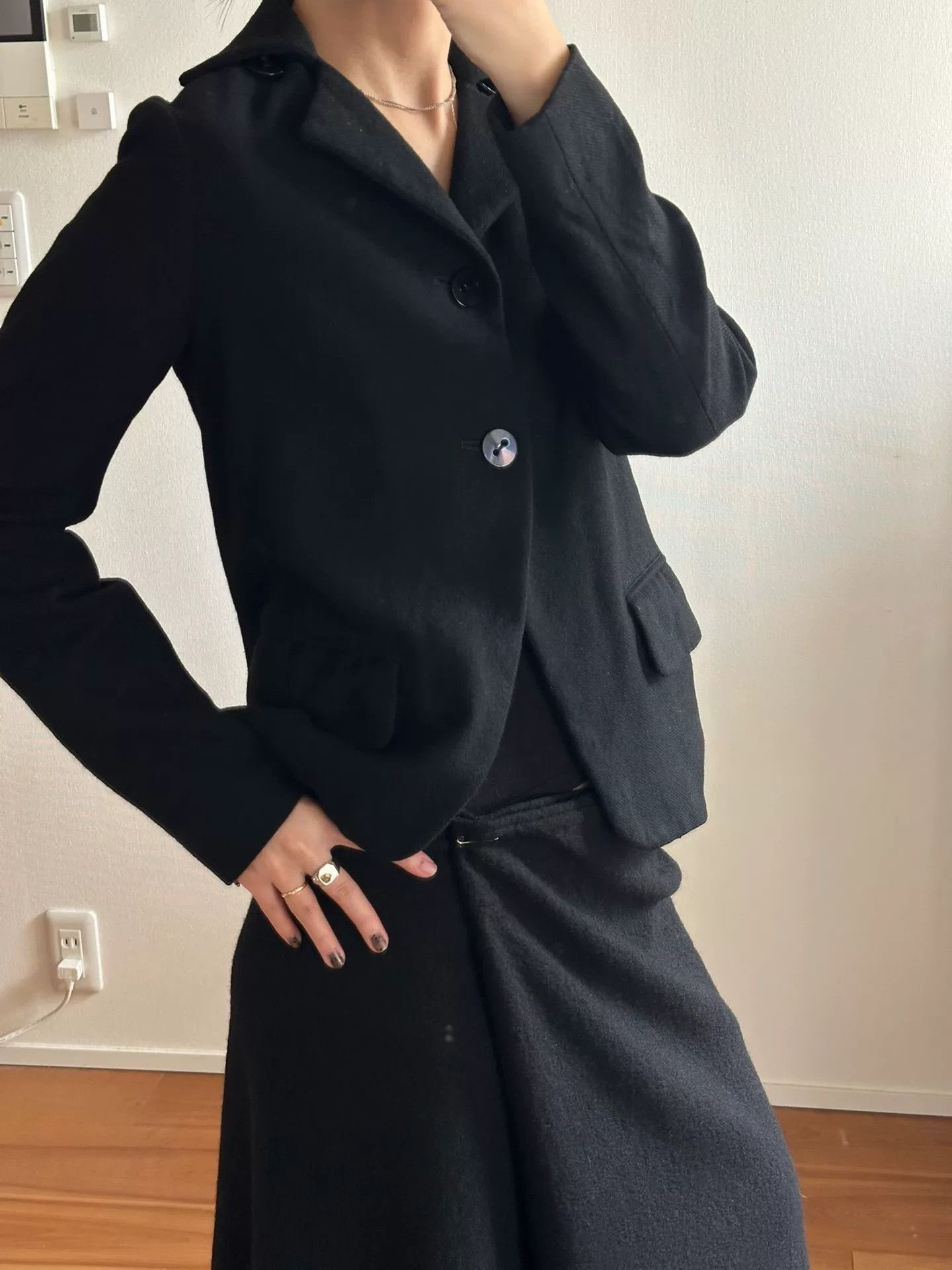 Yohji Yamamoto Yohji Yamamoto Black Wool Blazer Size S / US 4 / IT 40 - 4 Thumbnail