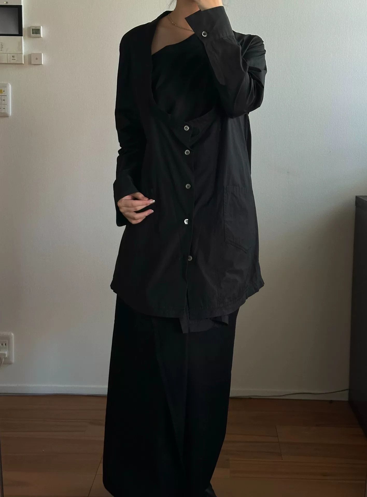 Limi Feu Black Double-Collar Shirt by Limifue Size S / US 4 / IT 40 - 2 Thumbnail