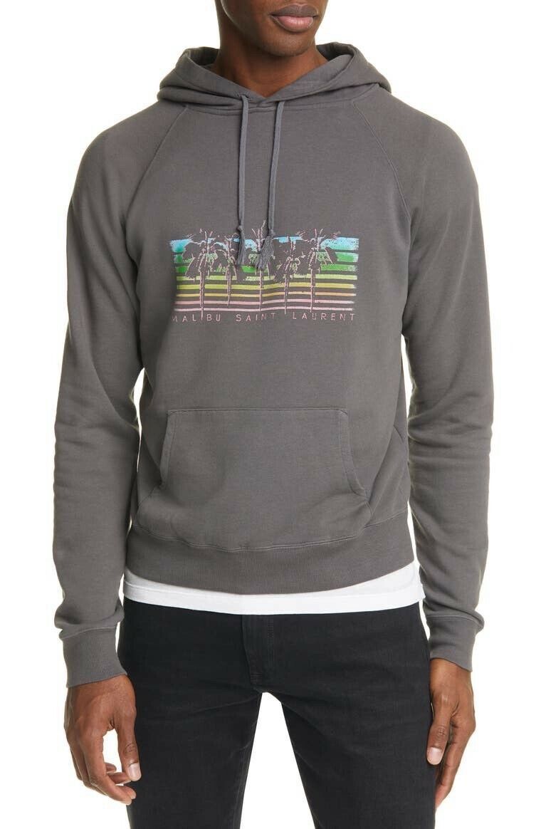 Saint Laurent Paris Saint Laurent Grey Malibu Hoodie Size US M / EU 48-50 / 2 - 4 Thumbnail