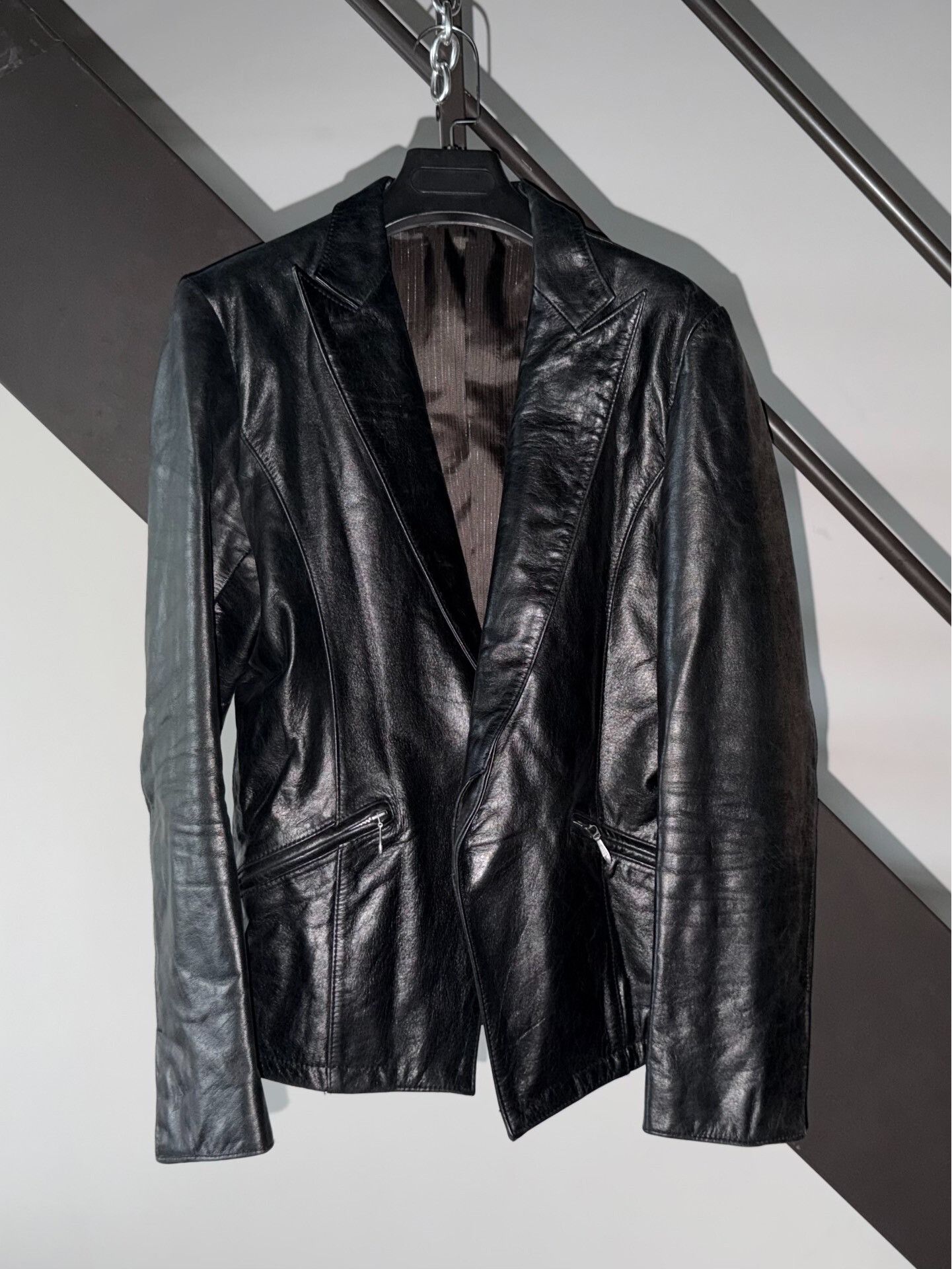 Tornado Mart Tornado Mart Leather Blazer Suit Jacket Size US L / EU 52-54 / 3 - 3 Thumbnail