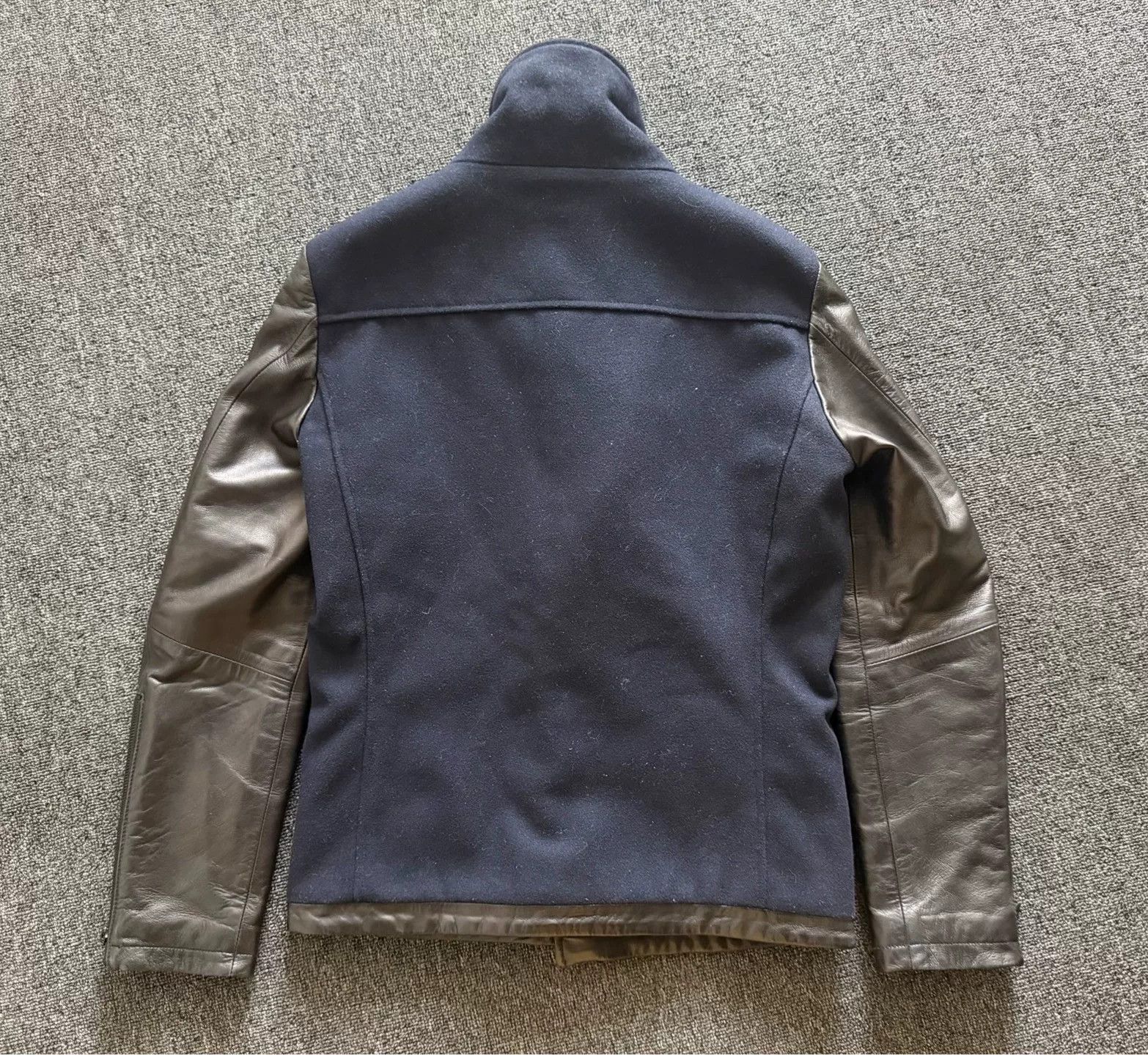 Rick Owens Flap Collar Leather Wool Jacket Size US M / EU 48-50 / 2 - 4 Thumbnail