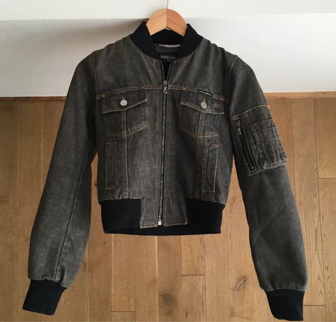 Dolce & Gabbana Dolce & Gabbana Black Jeans Bomber Jacket Size US S / EU 44-46 / 1 - 5 Thumbnail