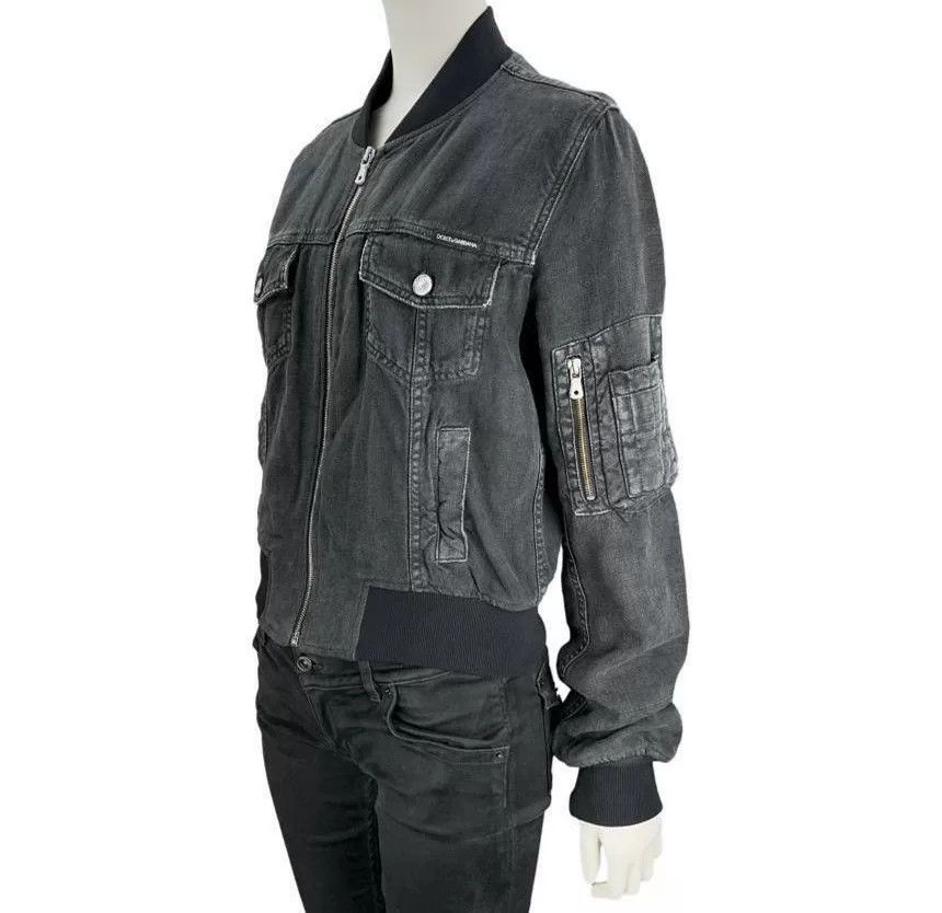 Dolce & Gabbana Dolce & Gabbana Black Jeans Bomber Jacket Size US S / EU 44-46 / 1 - 7 Thumbnail