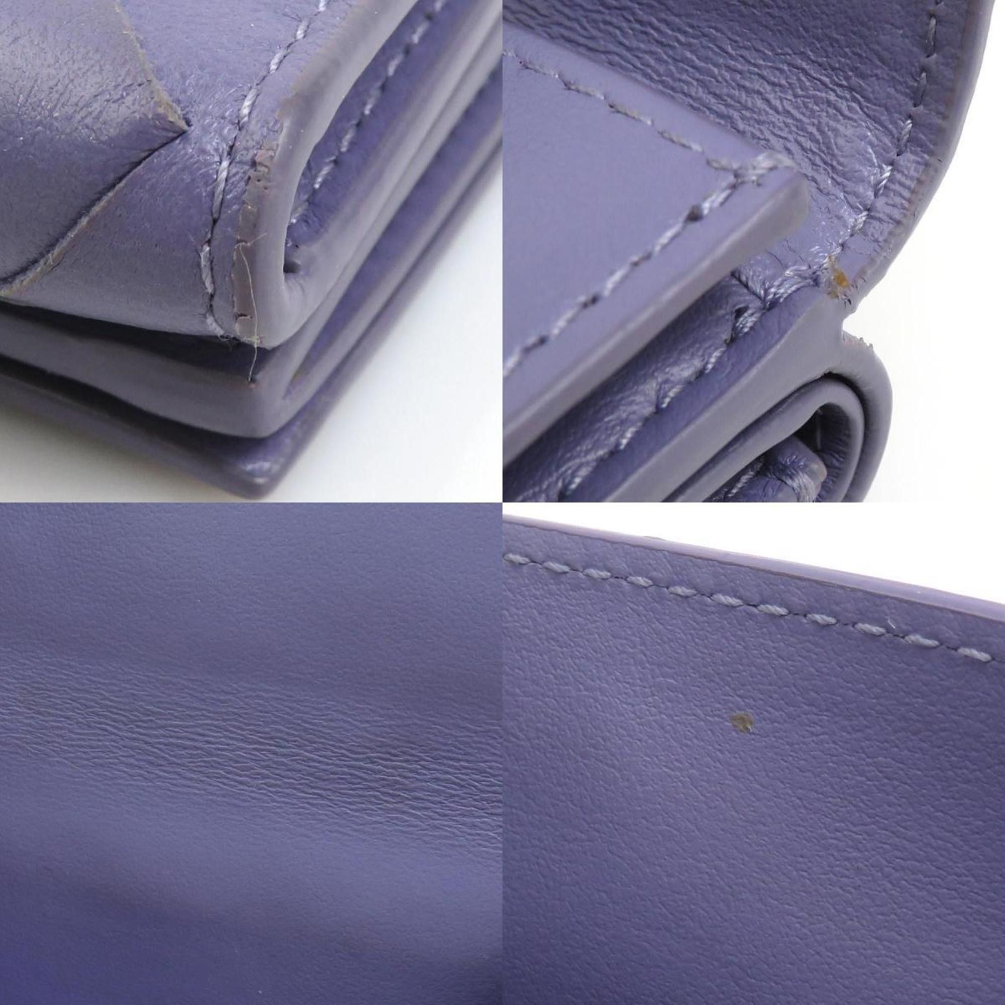 Bottega Veneta Bottega Veneta Tri-fold Wallet in Intrecciato Leather, Purple, Unisex, r10977g Size ONE SIZE - 4 Thumbnail