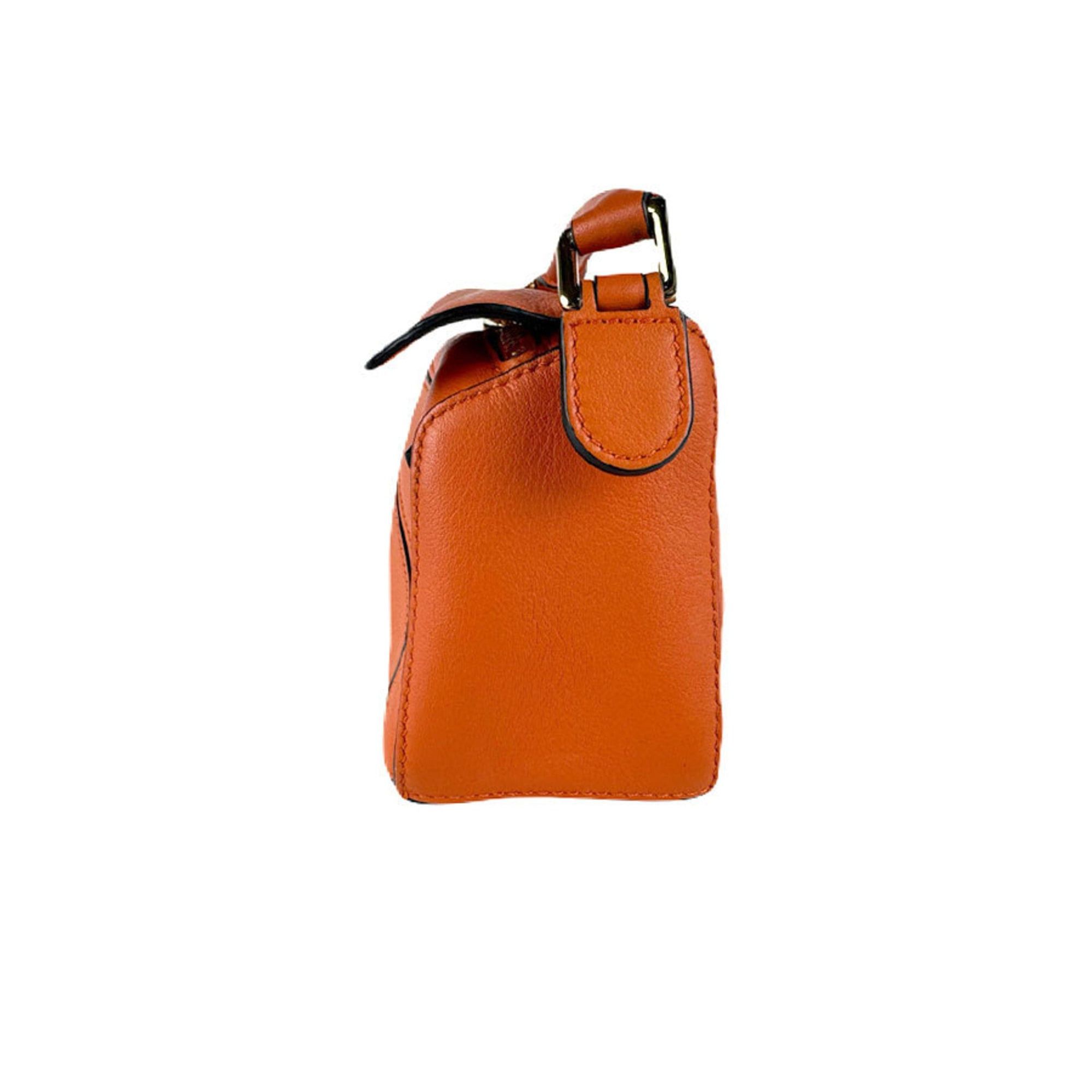 Loewe LOEWE Puzzle Mini Shoulder Bag in Orange Leather, Women's, Z8392 Size ONE SIZE - 2 Thumbnail