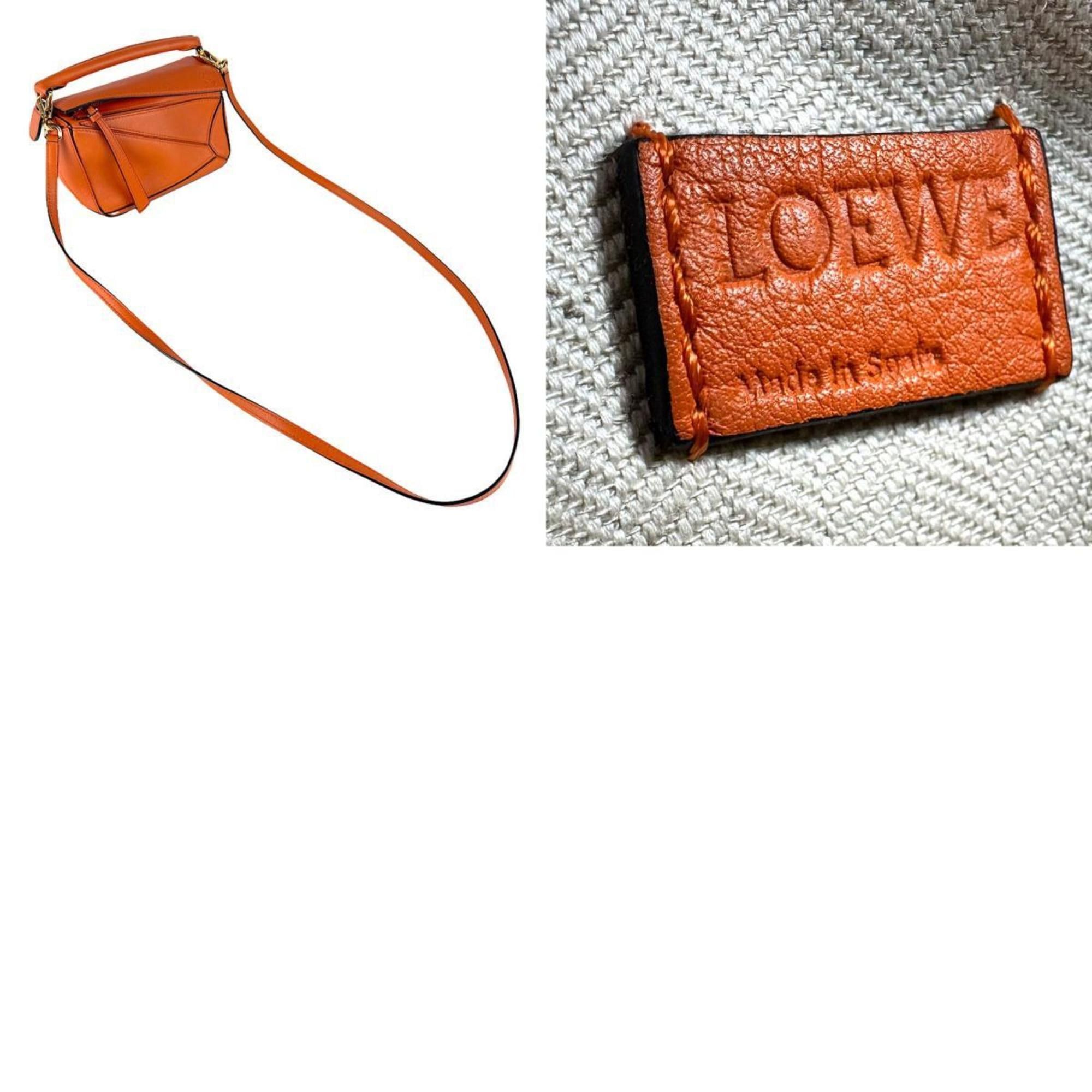 Loewe LOEWE Puzzle Mini Shoulder Bag in Orange Leather, Women's, Z8392 Size ONE SIZE - 5 Thumbnail