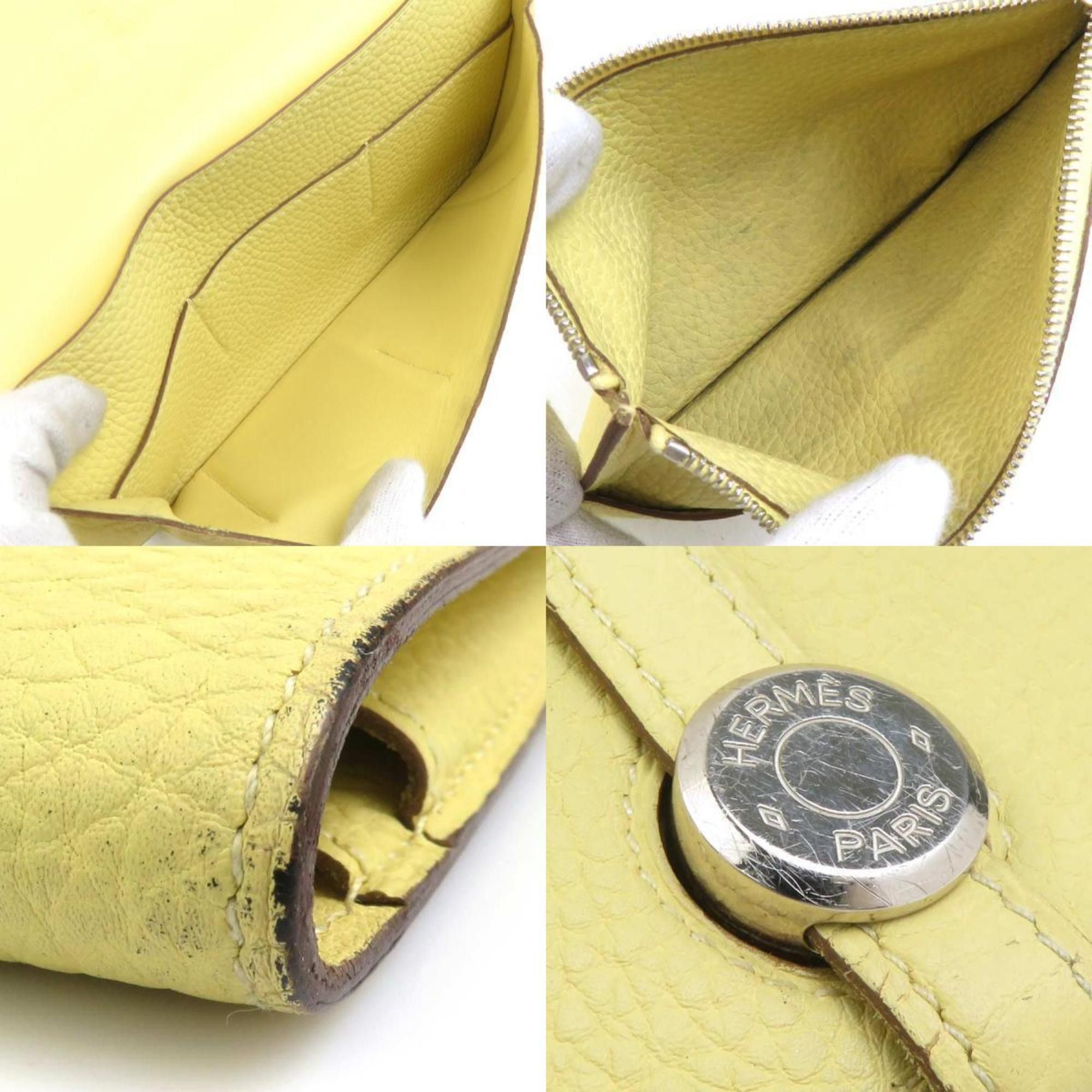 Hermes Hermes Hermès Dogon Duo Togo Jaune Poussin Long Wallet, Unisex, 56491a Size ONE SIZE - 3 Thumbnail