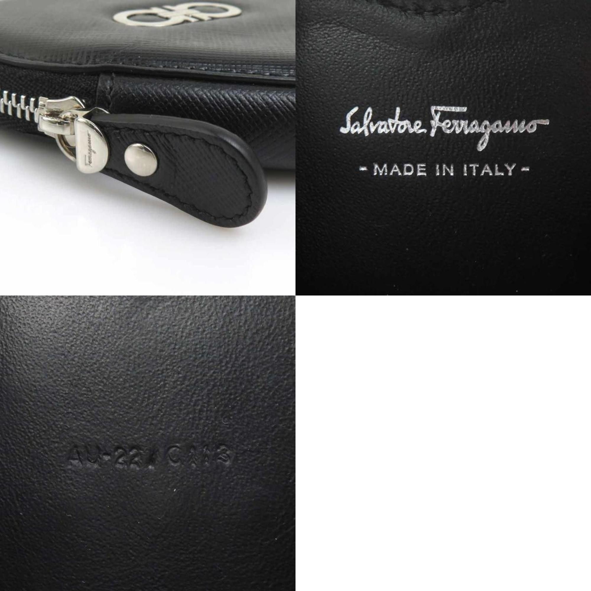 Salvatore Ferragamo Salvatore Ferragamo Gancini Leather Wallet with Coin Purse, Black, Women's, H31894a Size ONE SIZE - 5 Thumbnail