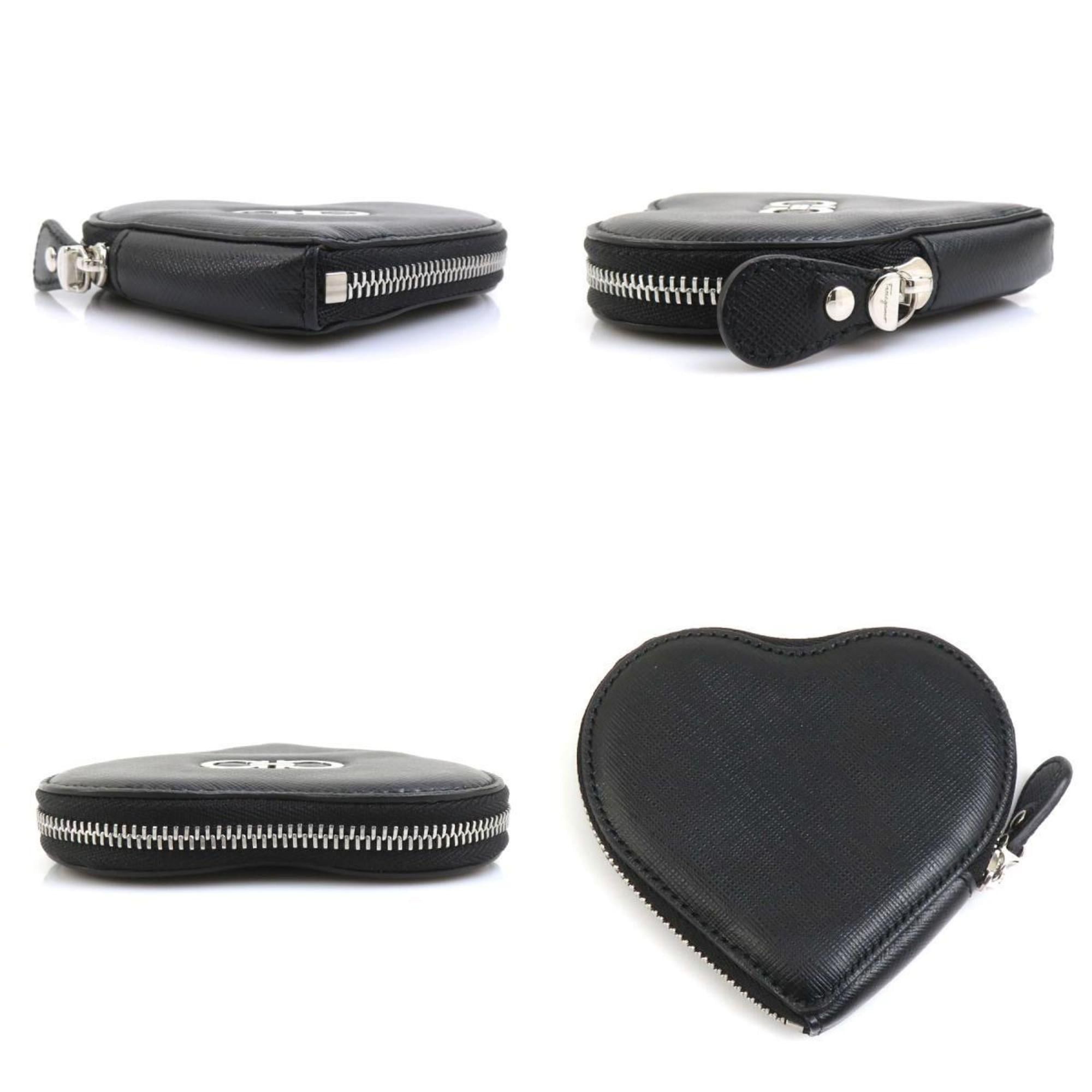 Salvatore Ferragamo Salvatore Ferragamo Gancini Leather Wallet with Coin Purse, Black, Women's, H31894a Size ONE SIZE - 3 Thumbnail