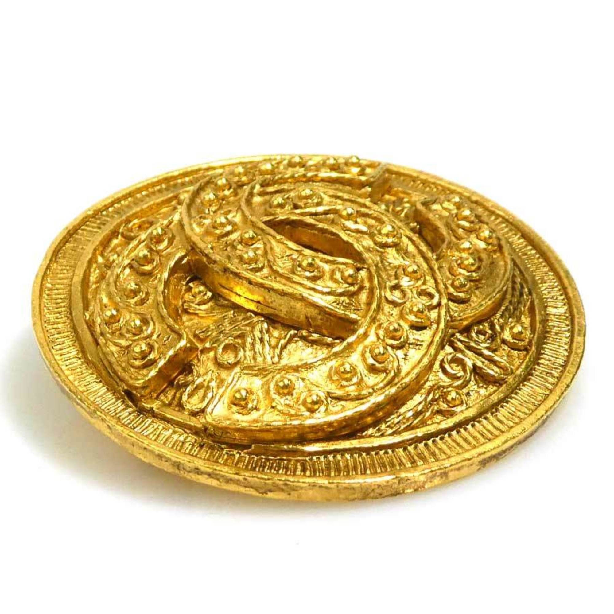 Chanel CHANEL Coco Mark Metal Gold Brooch for Women e61371a Size ONE SIZE - 2 Thumbnail