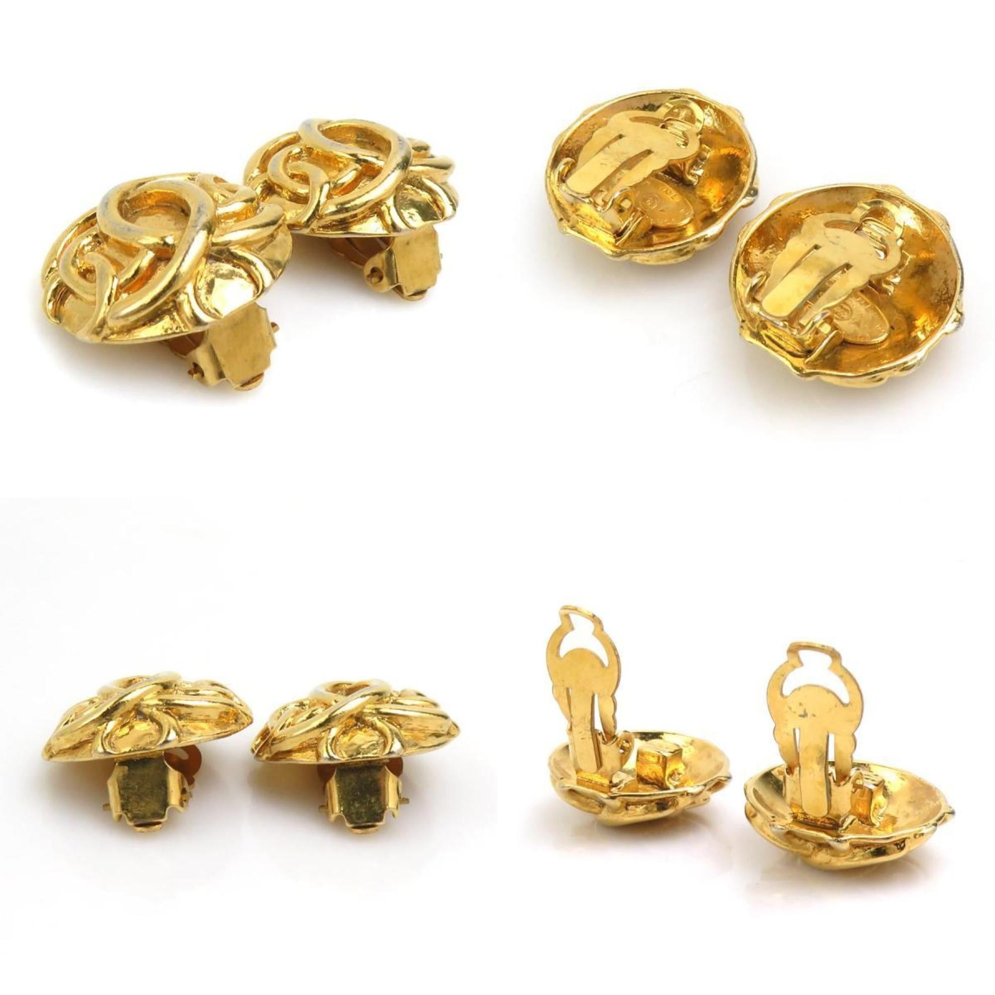 Chanel CHANEL Coco Mark Metal Gold Earrings for Women e61344a Size ONE SIZE - 3 Thumbnail