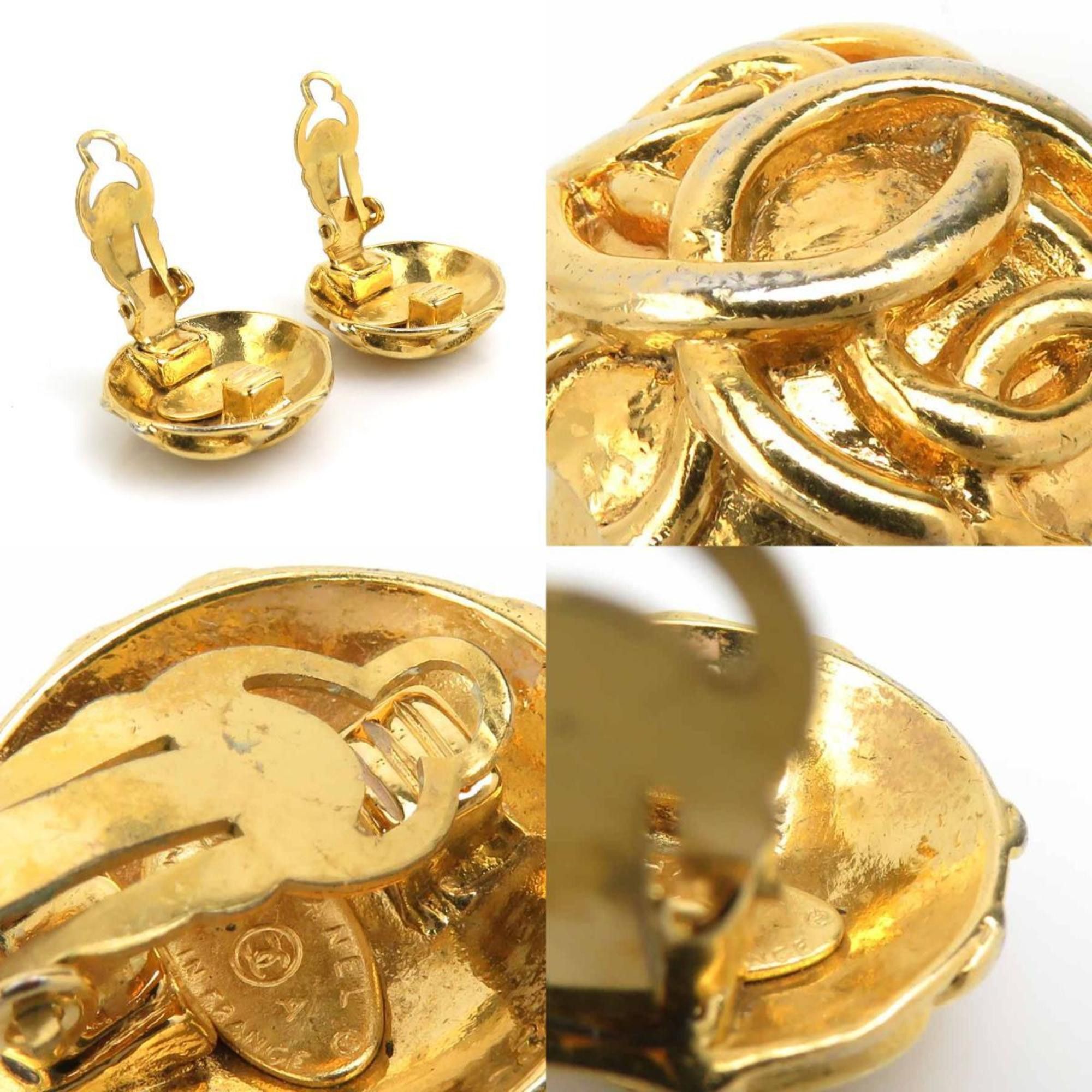 Chanel CHANEL Coco Mark Metal Gold Earrings for Women e61344a Size ONE SIZE - 4 Thumbnail