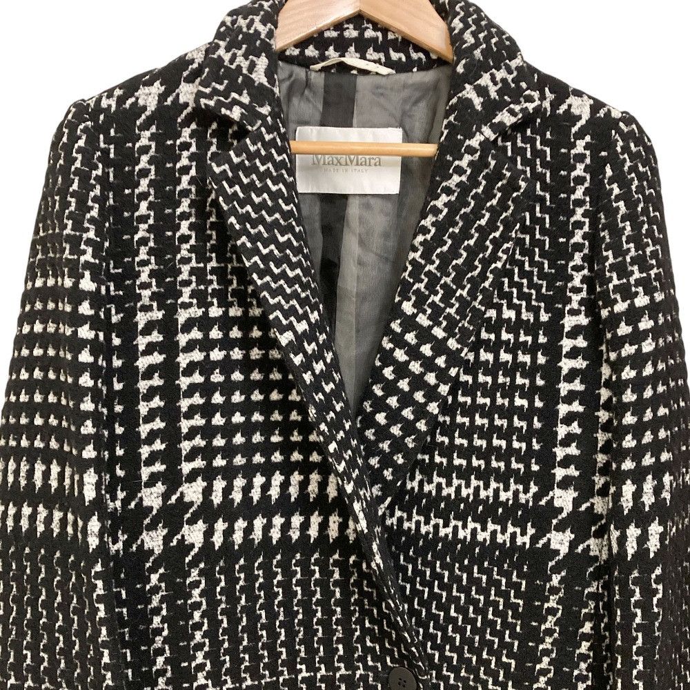 Max Mara MaxMara Max Mara Check Tweed Long Chester Coat Textile Outerwear DUTY FREE for USA Size ONE SIZE - 4 Thumbnail
