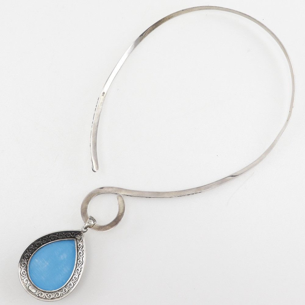 Other Other Silver 925 Turquoise Choker Precious Metal Necklace DUTY FREE for USA Size ONE SIZE - 3 Thumbnail