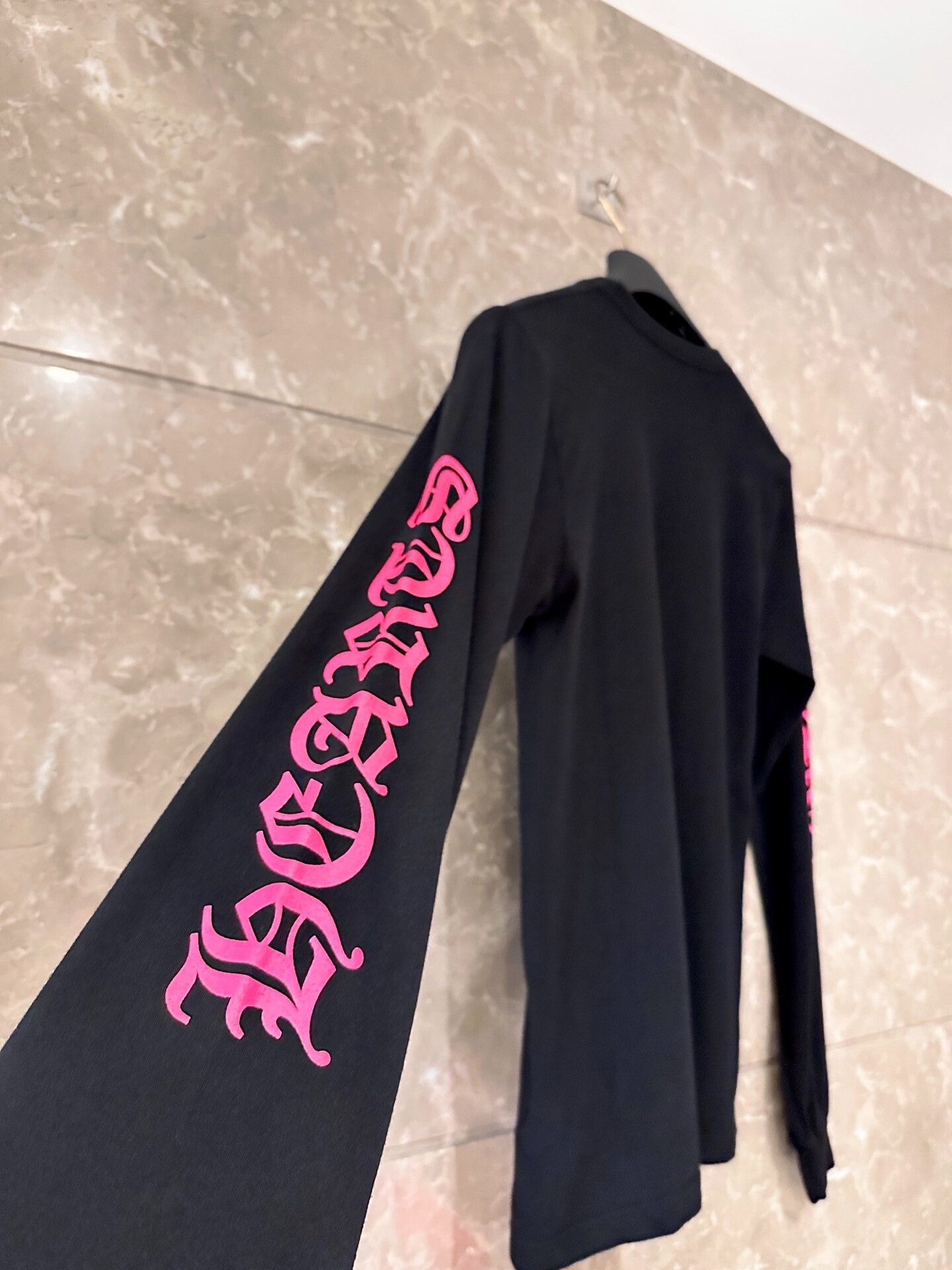 Chrome Hearts Chrome Hearts Black Pink Letter Longsleeve T-shirt Size S / US 4 / IT 40 - 3 Thumbnail