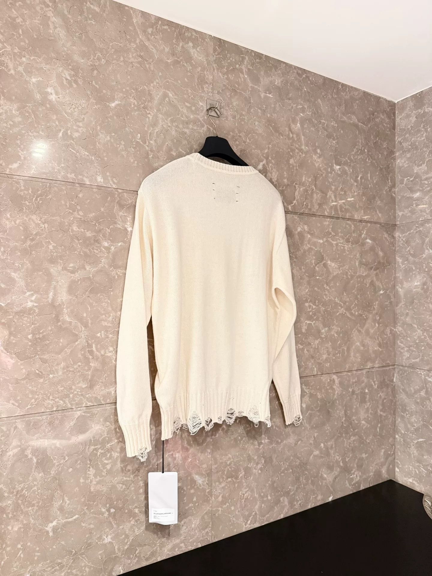 Song For The Mute Song for the Mute Beige Distressed Knit Sweater Size US S / EU 44-46 / 1 - 2 Thumbnail