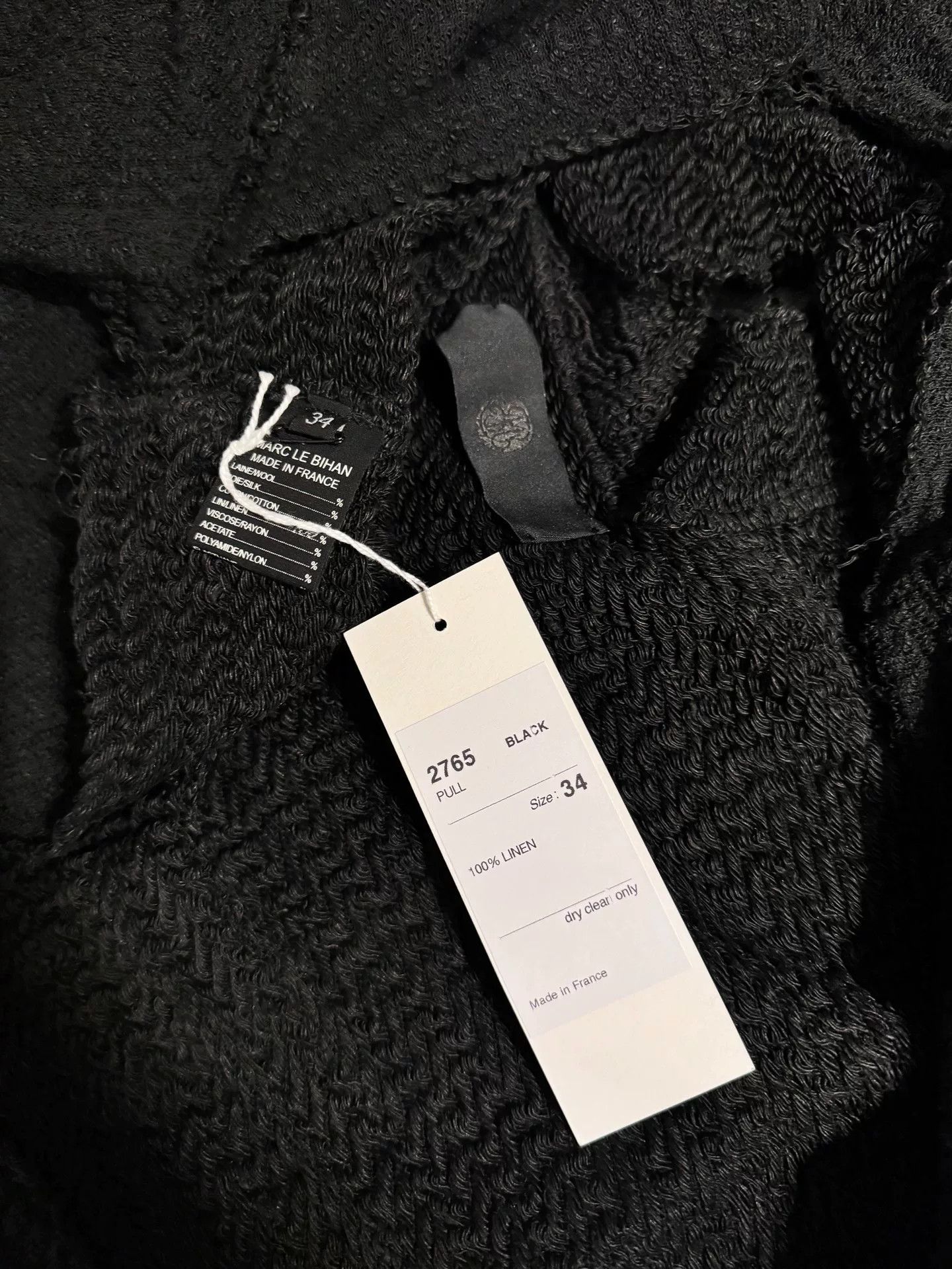 Marc Le Bihan Marc Le Bihan Black Short Long-Sleeve Top Size XXS / US 00 / IT 34 - 3 Thumbnail