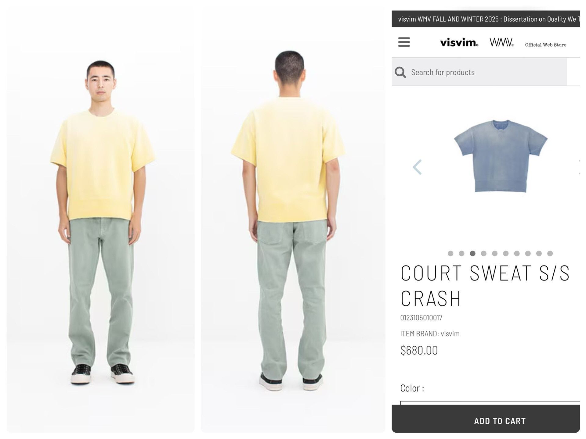 Visvim visvim 23ss Court Sweat S/S Crash Size US L / EU 52-54 / 3 - 9 Thumbnail