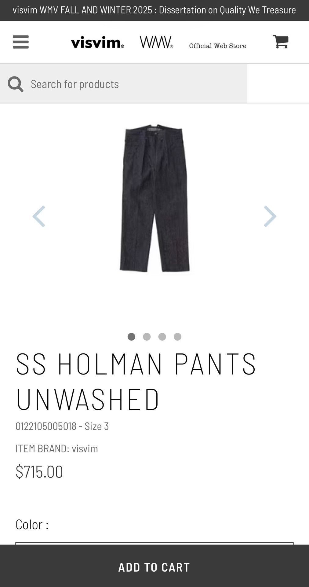 Visvim VISVIM 22ss HOLMAN PANTS UNWASHED Size US 34 / EU 50 - 8 Thumbnail