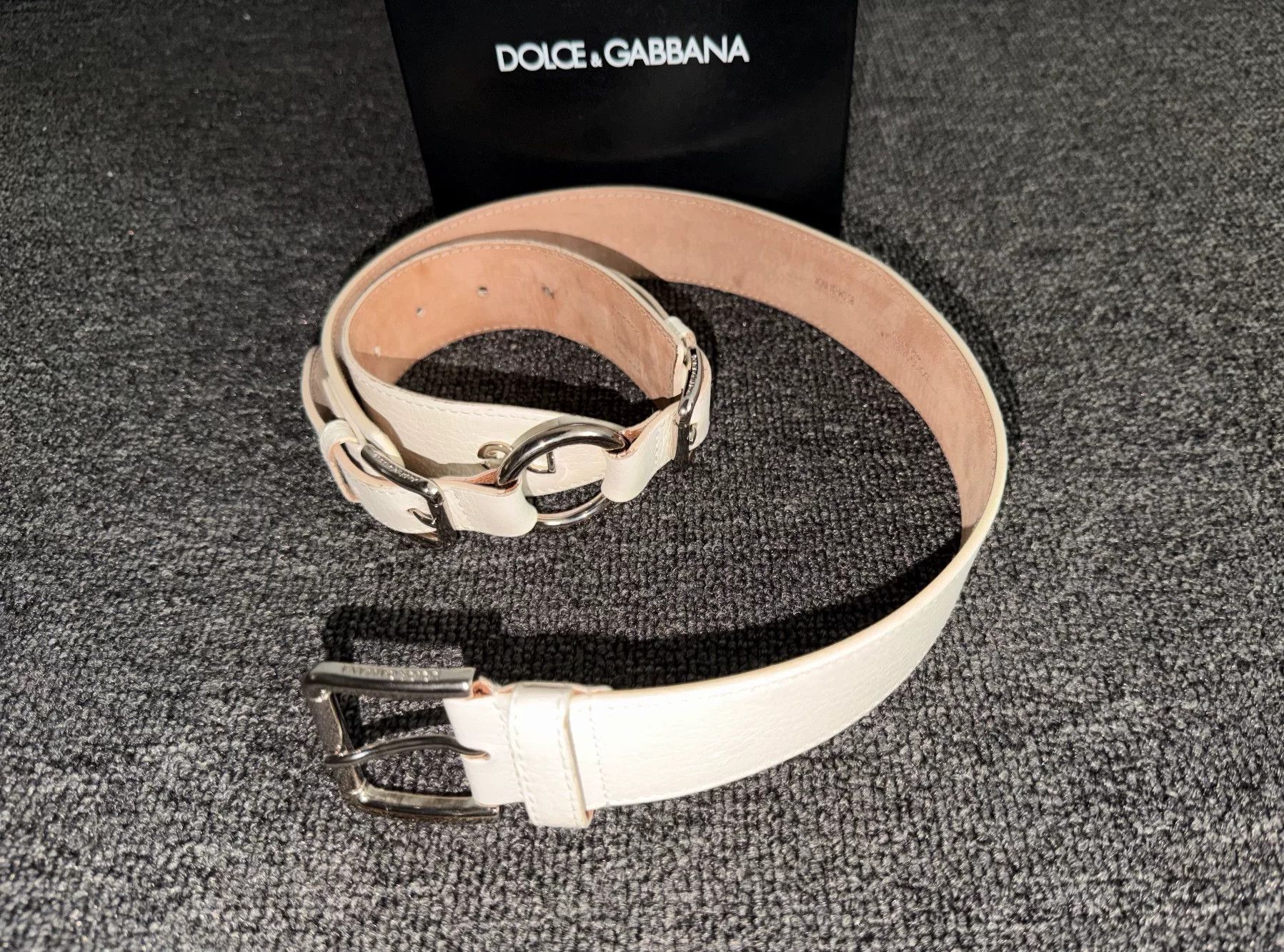 Dolce & Gabbana Dolce&Gabbana White Leather Belt Size ONE SIZE - 4 Thumbnail