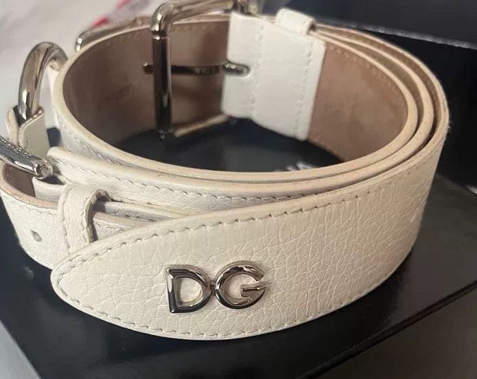 Dolce & Gabbana Dolce&Gabbana White Leather Belt Size ONE SIZE - 2 Thumbnail