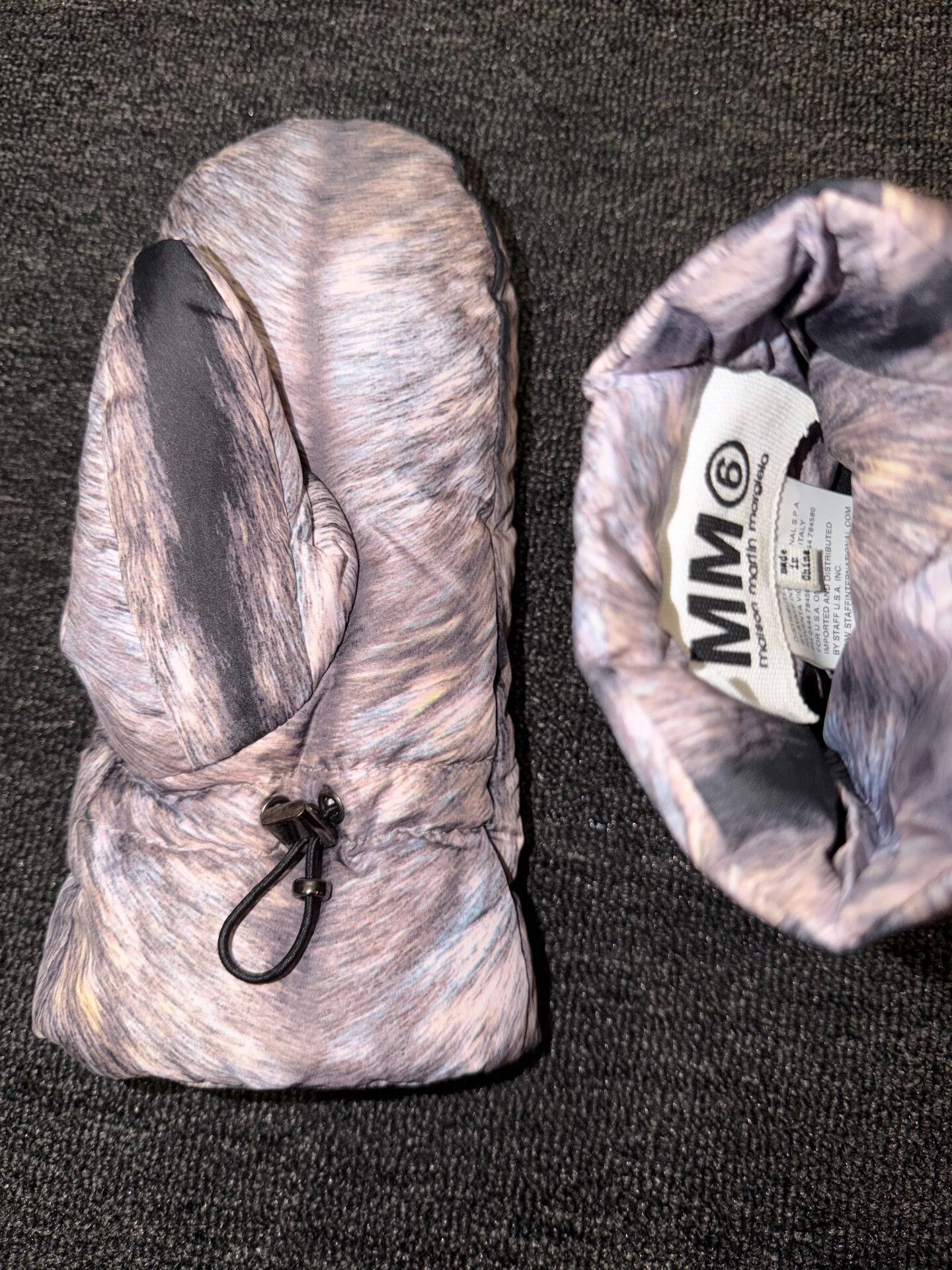 MM6 MM6 Fur Pattern Down Trapper Gloves Size ONE SIZE - 5 Thumbnail