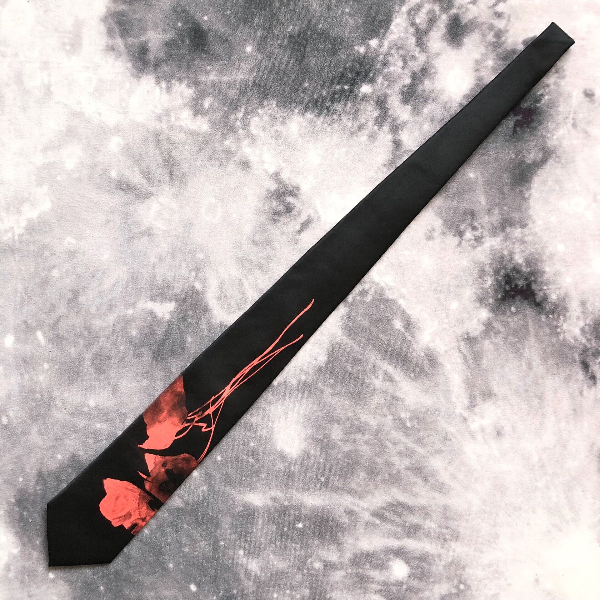 Yohji Yamamoto Yohji Yamamoto SYTE Red Poppy Silk Tie Size ONE SIZE - 2 Thumbnail