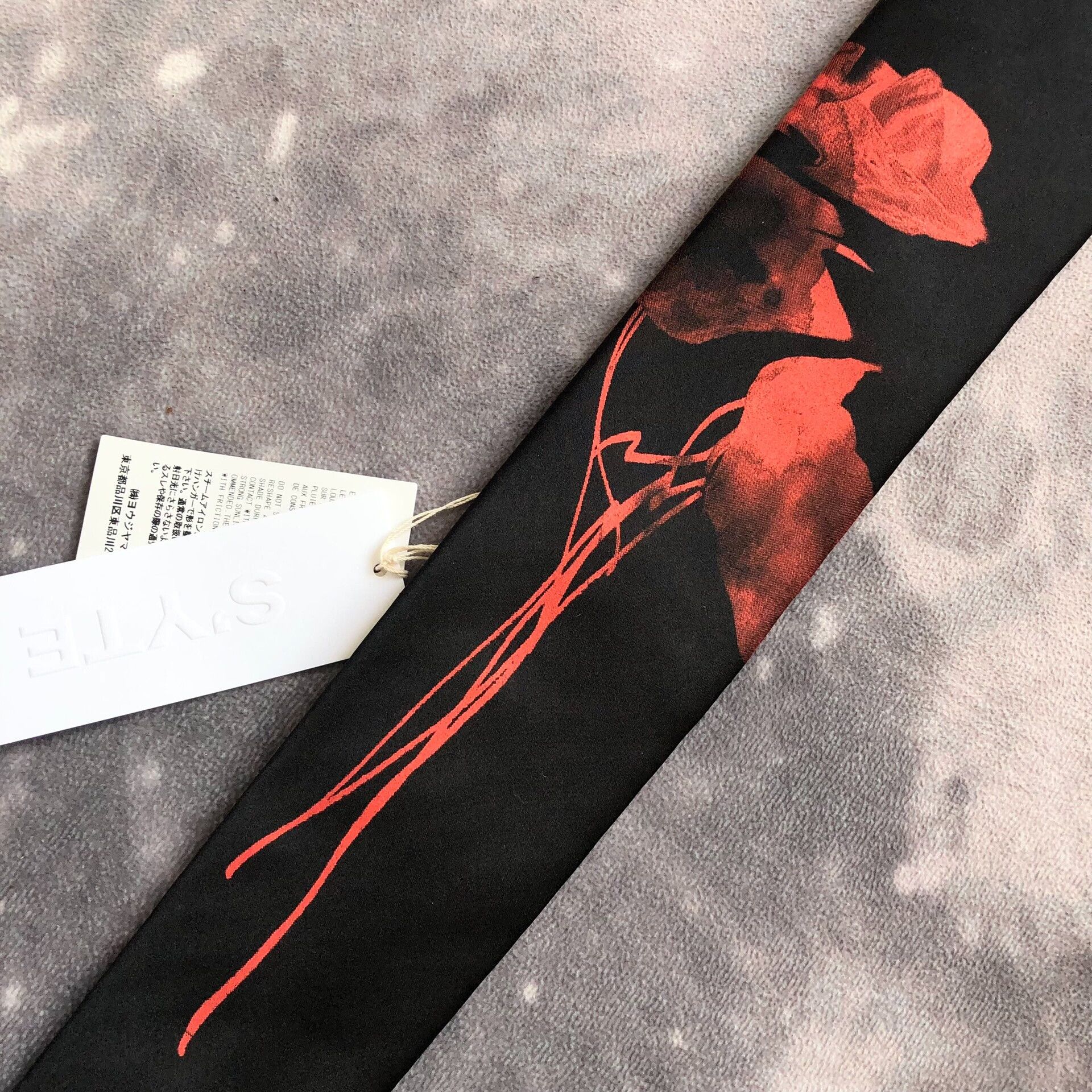 Yohji Yamamoto Yohji Yamamoto SYTE Red Poppy Silk Tie Size ONE SIZE - 3 Thumbnail