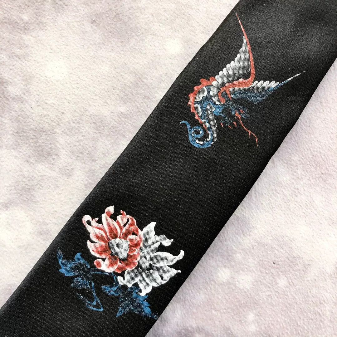 Yohji Yamamoto Yohji Yamamoto SYTE Tattoo Silk Tie Size ONE SIZE - 4 Thumbnail
