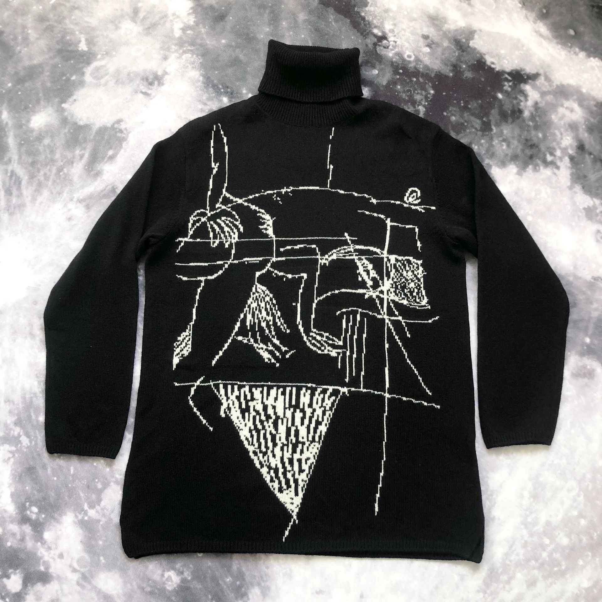Yohji Yamamoto Yohji Yamamoto 20AW Abstract Knit Turtleneck Size US L / EU 52-54 / 3 - 6 Thumbnail