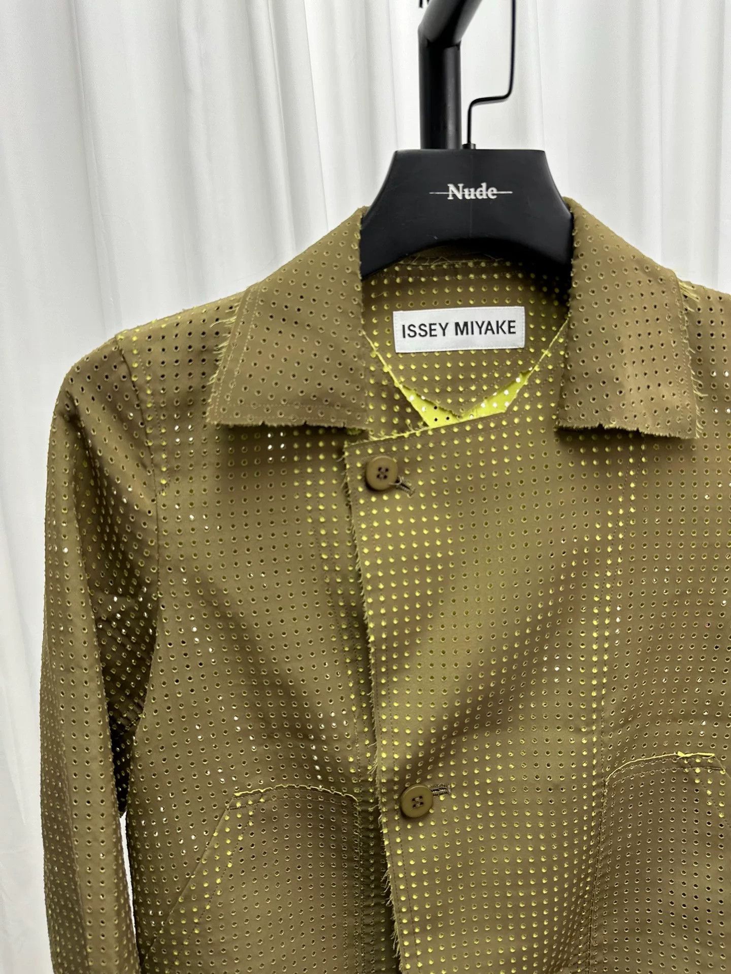Issey Miyake Issey Miyake Hollow Jacket in Olive Green Size S / US 4 / IT 40 - 2 Thumbnail