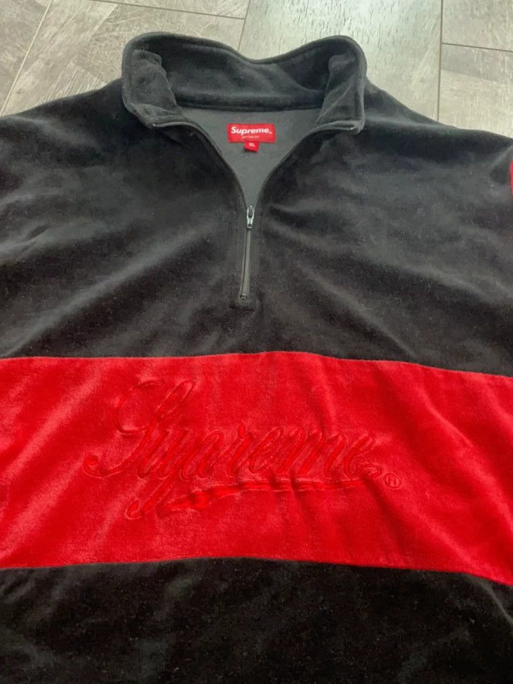Supreme Supreme Velvet High Neck Black Red Hoodie Size US XL / EU 56 / 4 - 3 Thumbnail