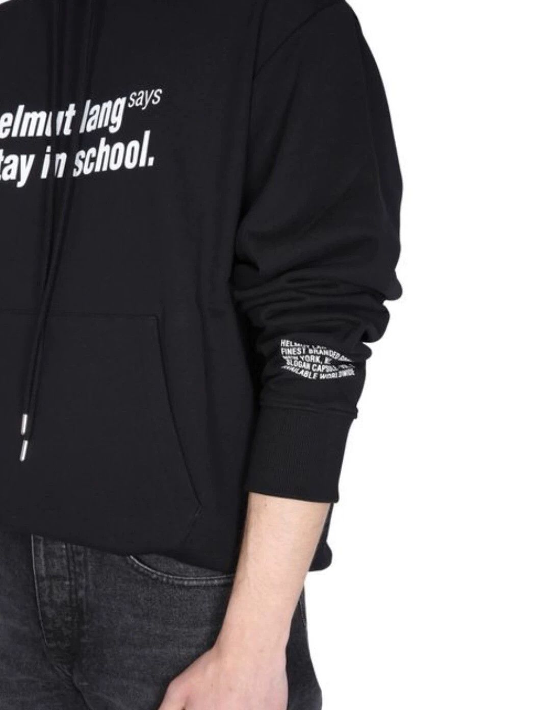 Helmut Lang Helmut Lang Back Smiley Stay In School Hoodie Size US L / EU 52-54 / 3 - 3 Thumbnail