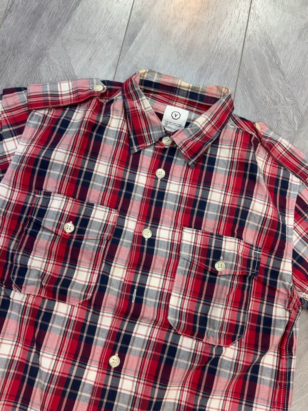 Visvim Vintage Red Plaid Shirt with Double Pockets Size US M / EU 48-50 / 2 - 2 Thumbnail