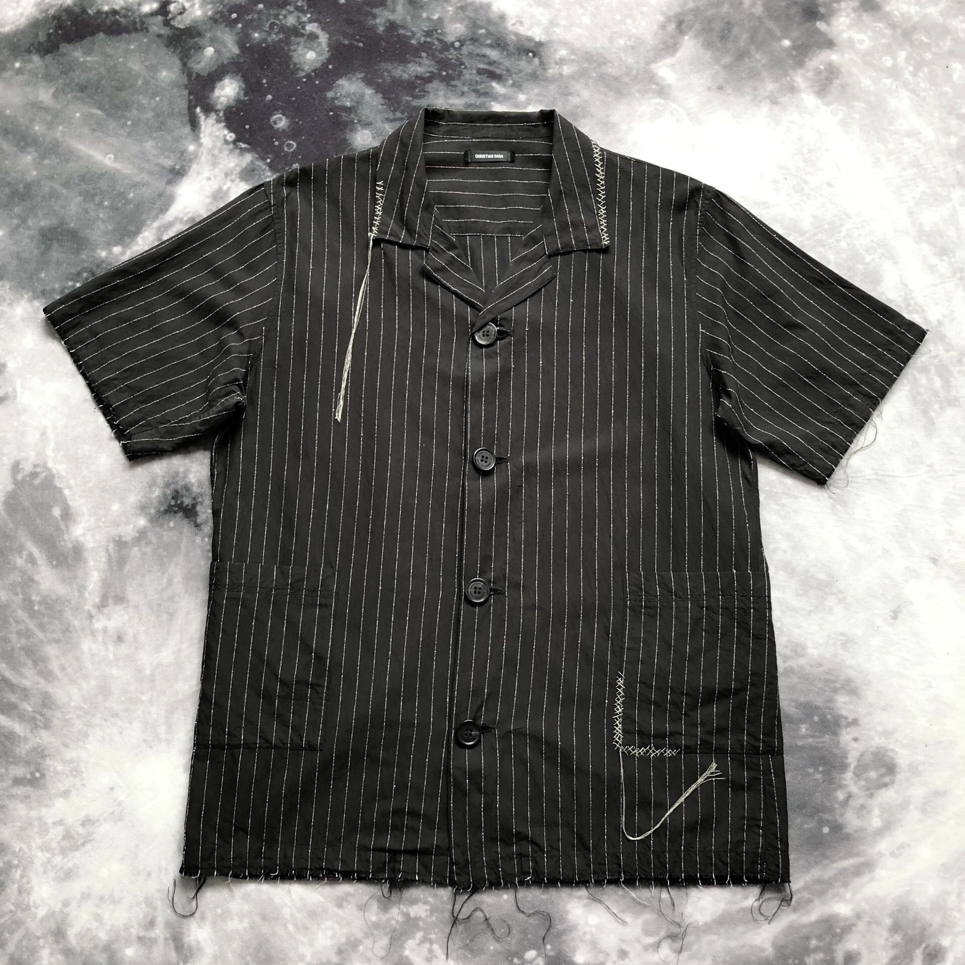 Christian Dada Christian Dada Striped Cuban Collar Shirt Size US L / EU 52-54 / 3 - 2 Thumbnail