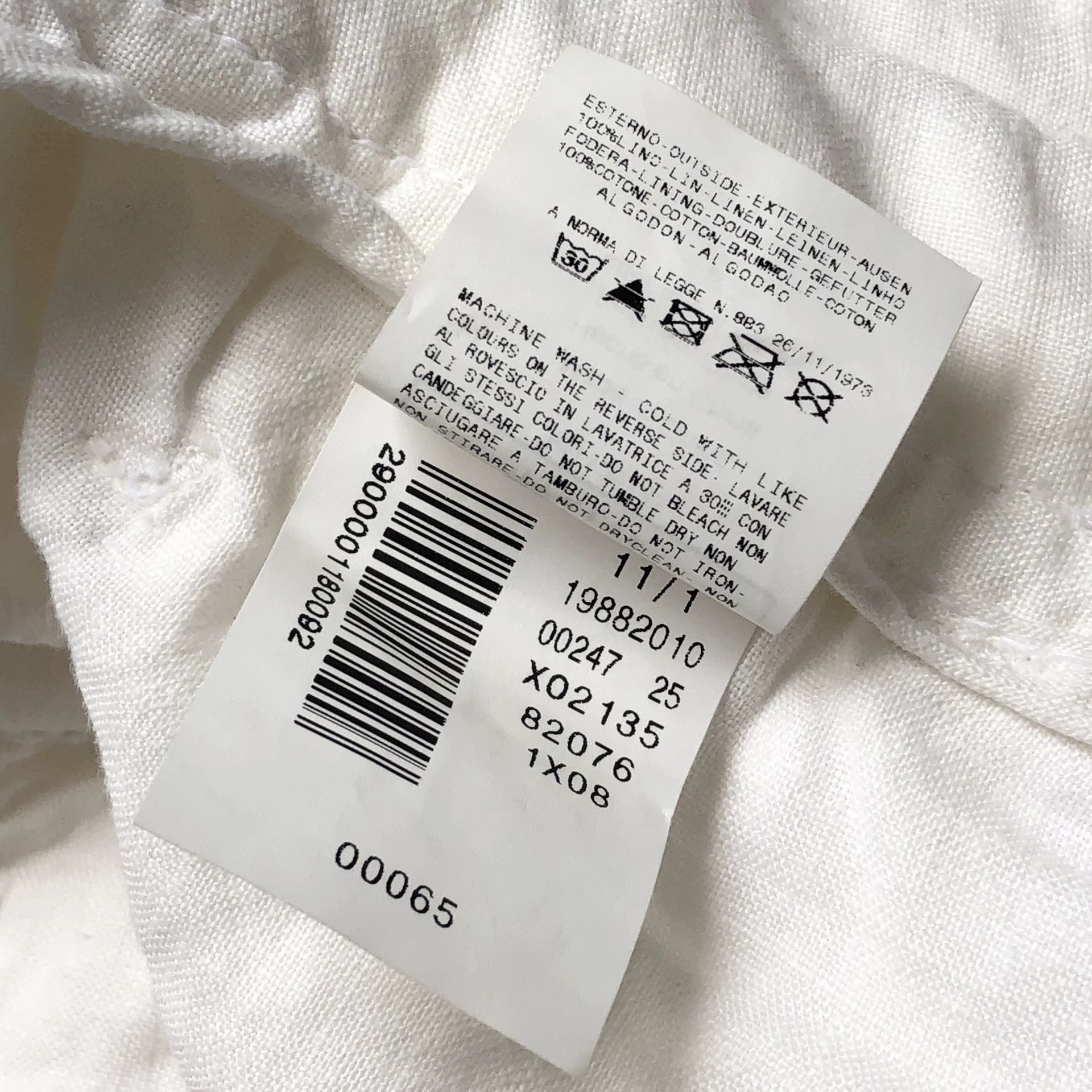 Just Cavalli Just Cavalli Men's White Linen Carrot Pants Size US 34 / EU 50 - 8 Thumbnail