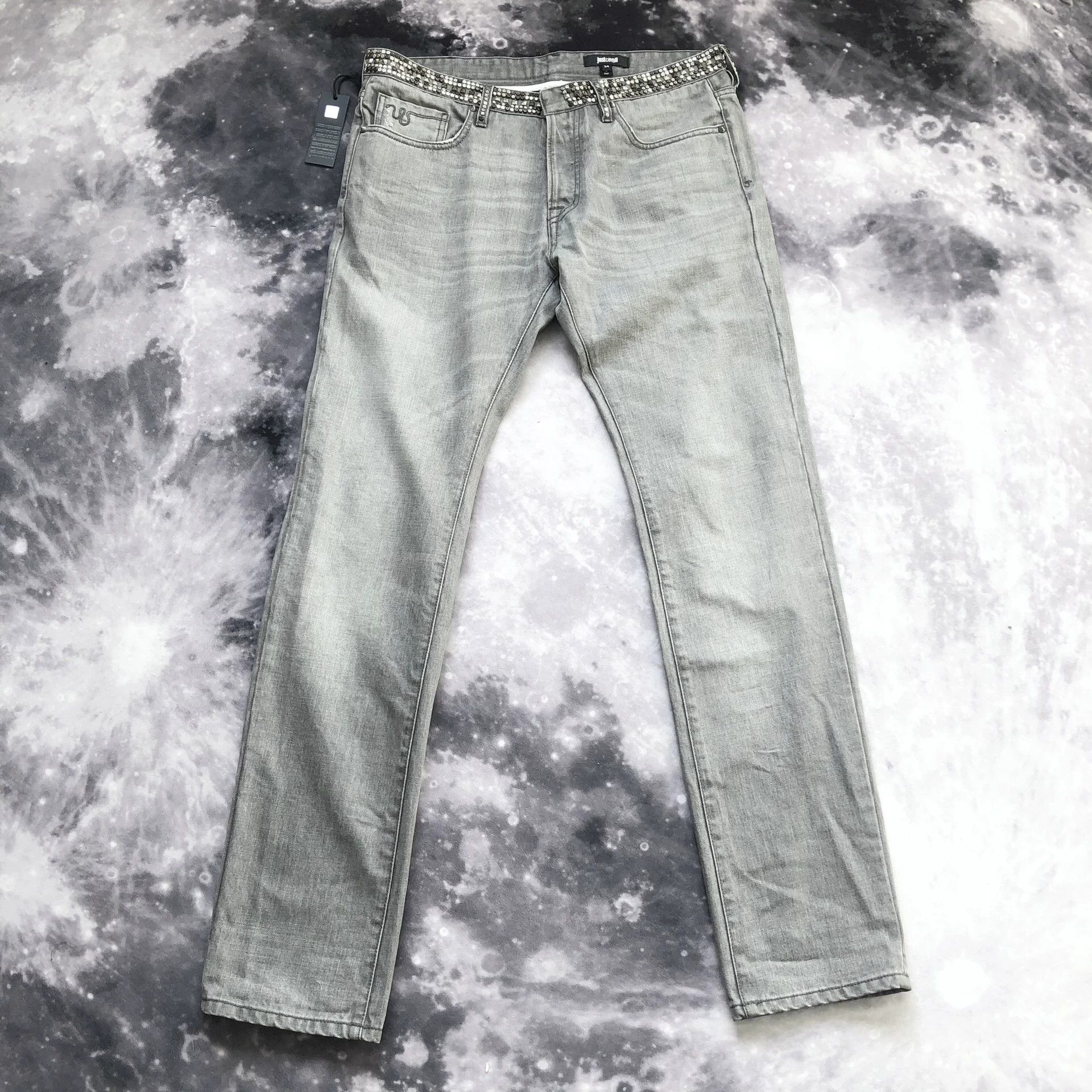 Just Cavalli Just Cavalli Rivet Waist Gray Jeans Size US 34 / EU 50 - 2 Thumbnail