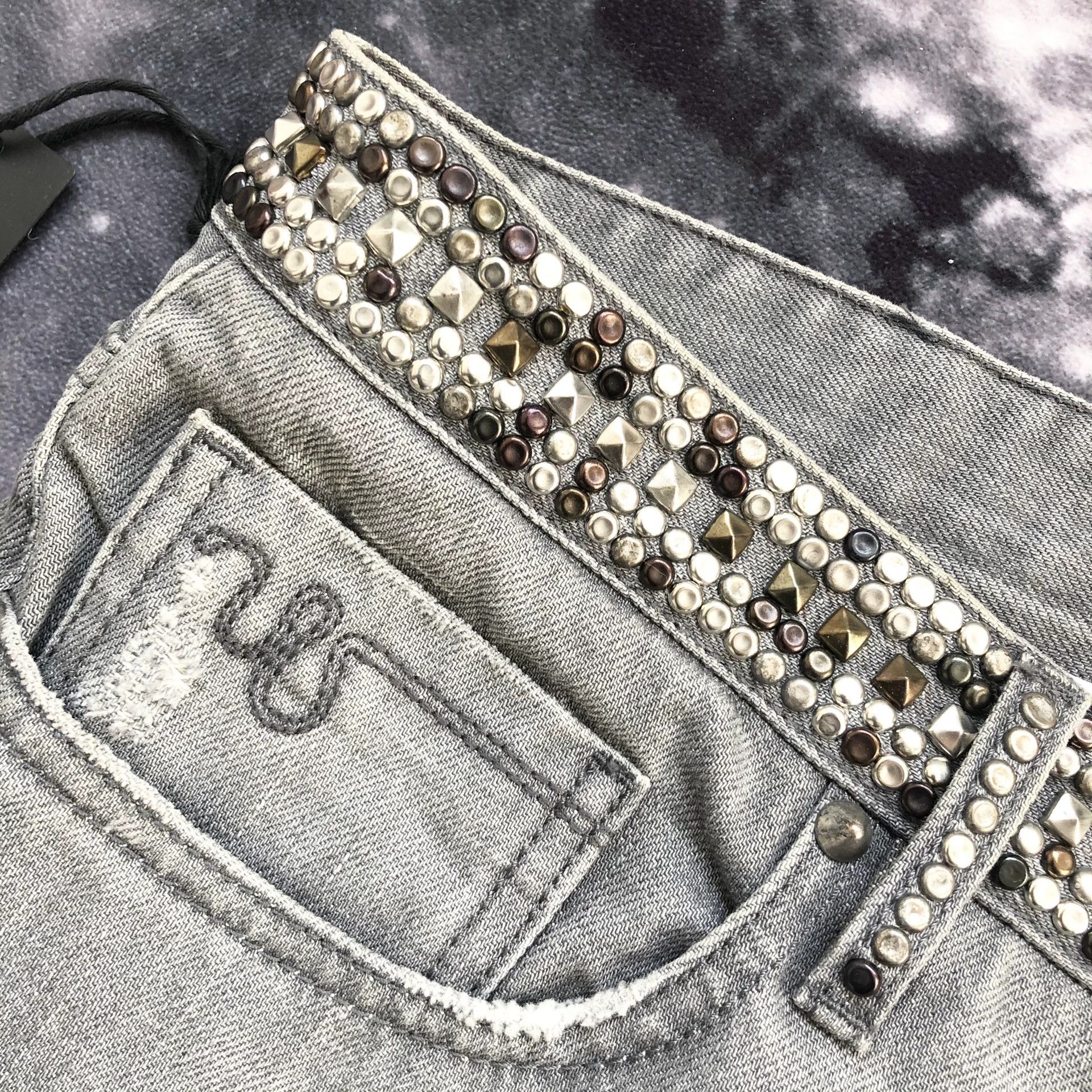 Just Cavalli Just Cavalli Rivet Waist Gray Jeans Size US 34 / EU 50 - 3 Thumbnail